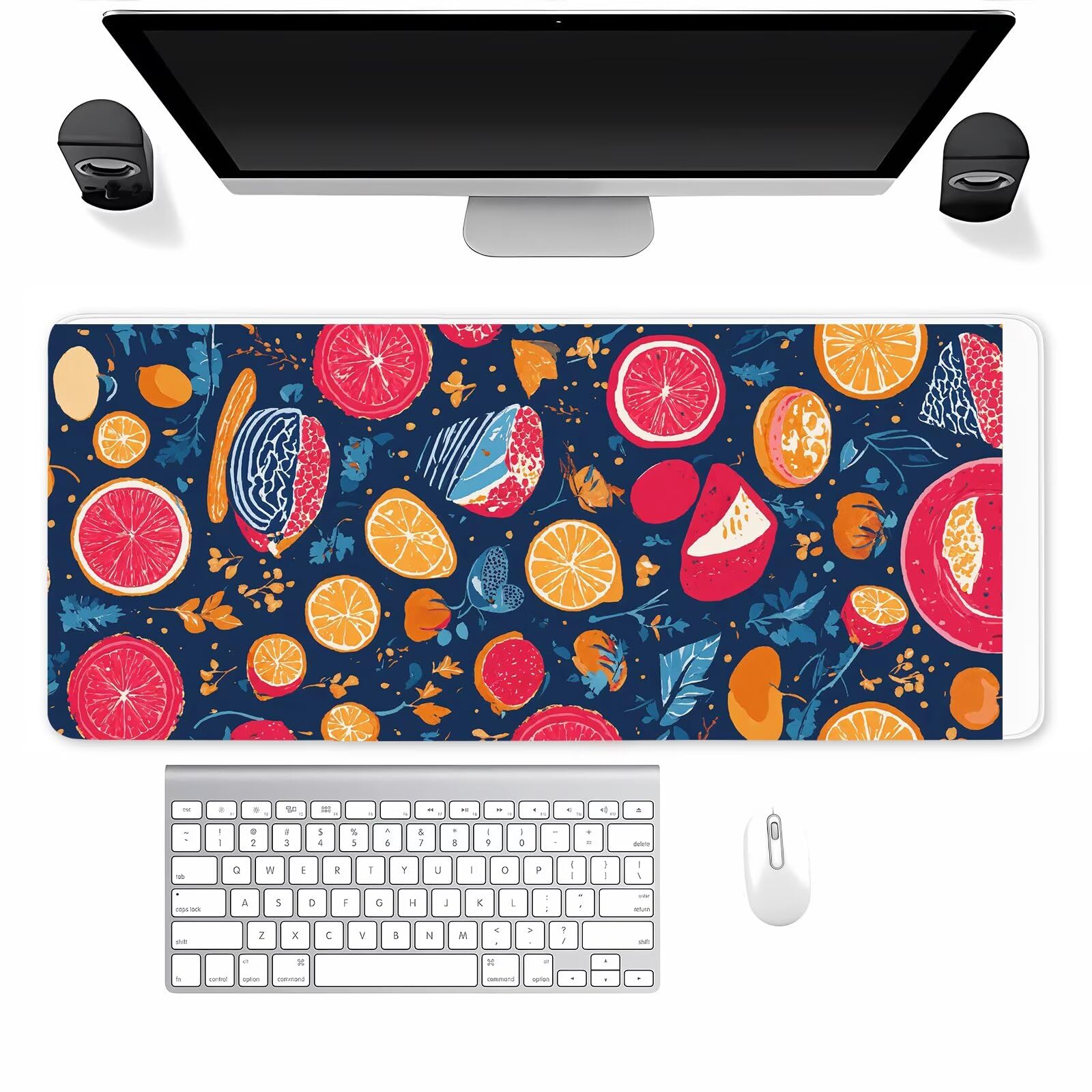 Mousepad XXL Fruchtwelt, Großes Gaming Mauspad 900x400mm, Mouse Pad mit Nähten an Den Kanten, Überdimensionales rutschfeste Gummibasis Mauspads, Ideal Büro Desk Mat für Laptop & Maus