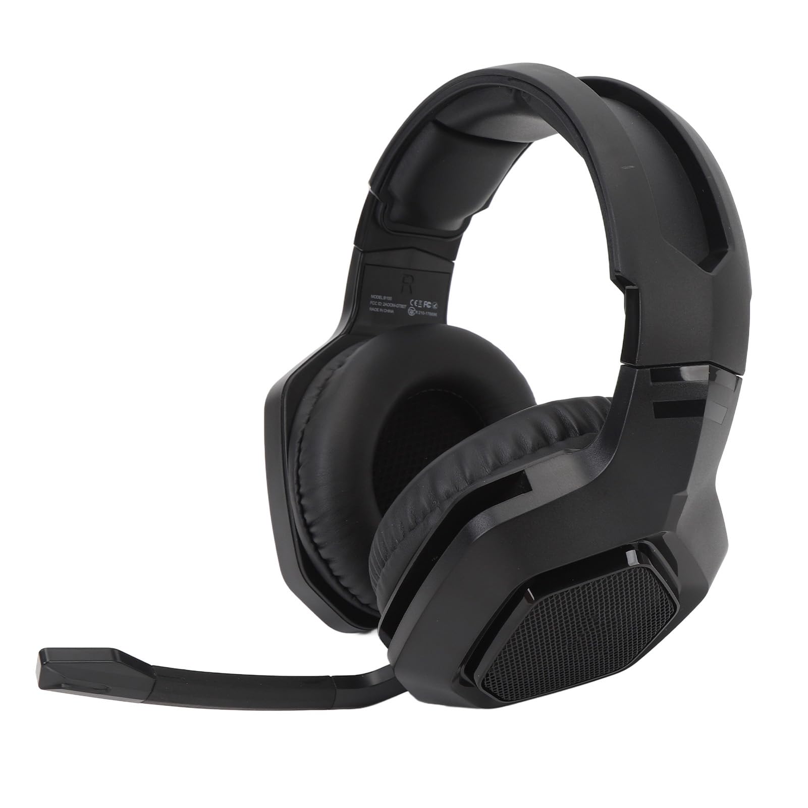 Cryfokt Kabelloses Gaming-Headset, Dual-Modus, Hohe Leistung für, PC-Switch, 2,4 G, Aktive Geräuschunterdrückung, Bluetooth, 3,5 Mm PC-Gaming-Kopfhörer für Reibungsloses Gameplay (Black)