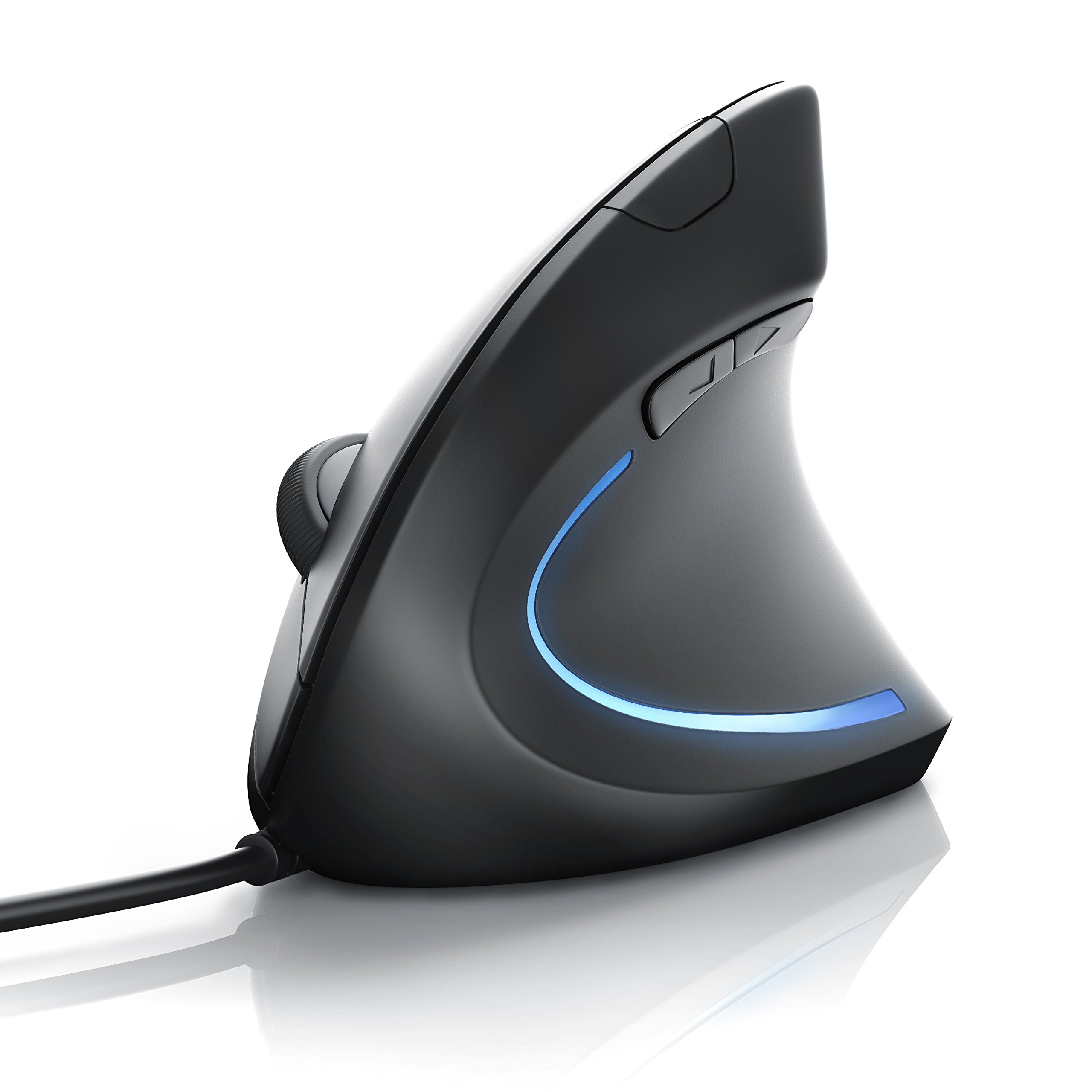 CSL - optische Maus kabelgebunden 6400 DPI - vertikale Ausführung - ergonomisches Design - Vorbeugung gegen Mausarm Tennisarm - besonders armschonend - 5 Tasten Schwarz
