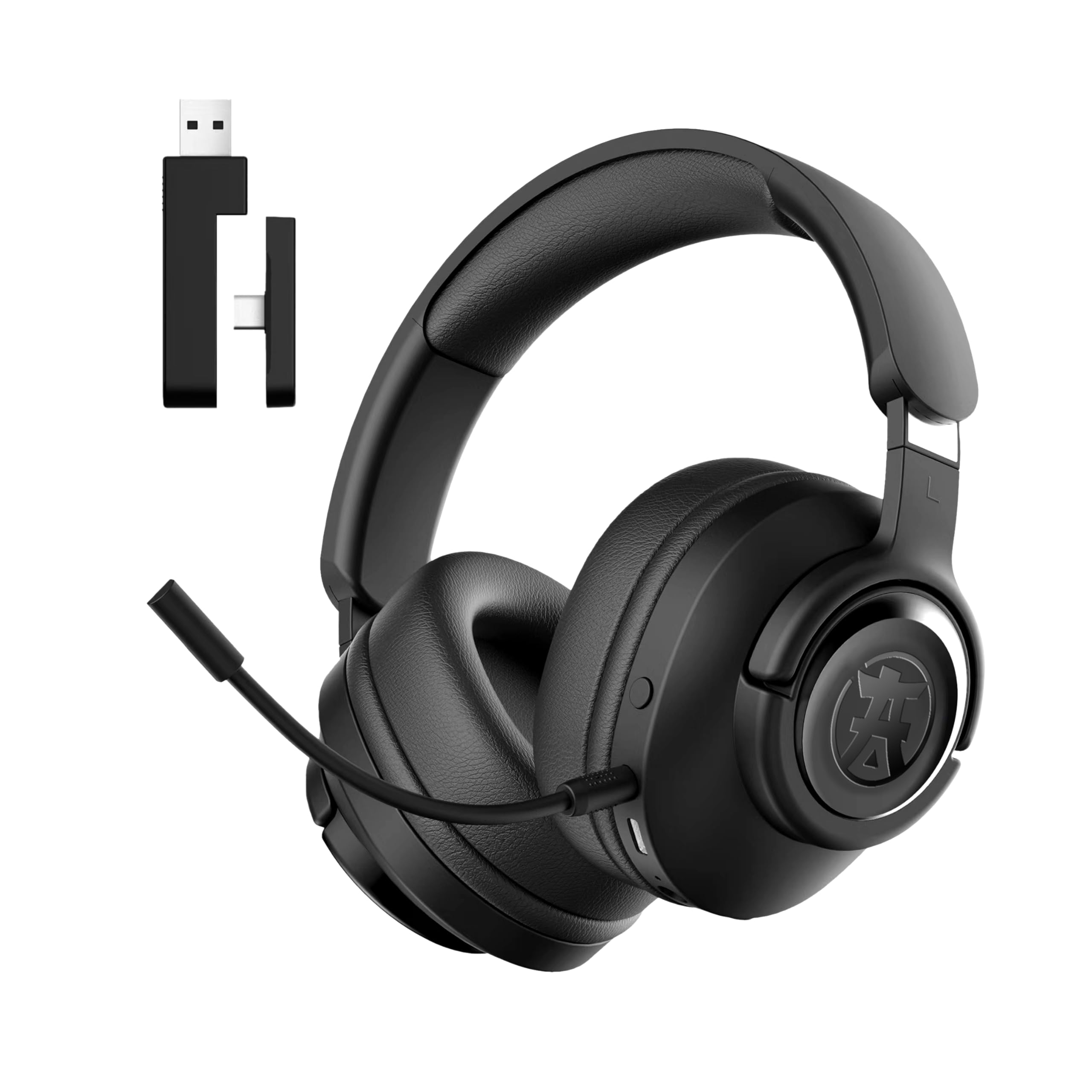 Akuma SEINEN H06 WL Kabellose Gamer Kopfhörer – 3D Surround Sound, Bluetooth 5.3 + 2,4 GHz + 3,5 mm Klinke | Abnehmbares ENC-Mikrofon | Akkulaufzeit 30 Stunden | Komfort Memory-Schaum – Gaming-Headset