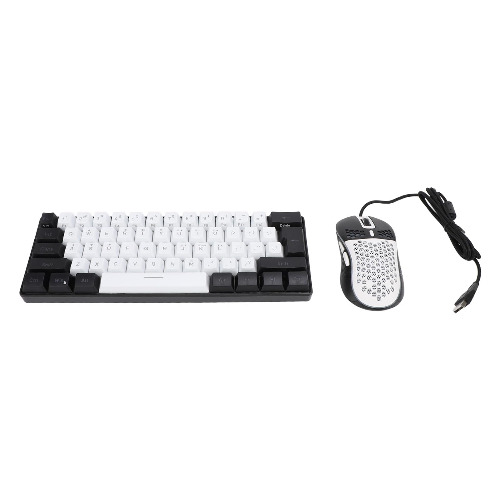 RGB-beleuchtetes Kabelgebundenes Gaming-Tastatur-Maus-Set mit Mechanischem Gefühl, Tragbare Ergonomische Mehrfarbige Tastatur mit Hintergrundbeleuchtung für XP/Win7/Win10, ABS-Material