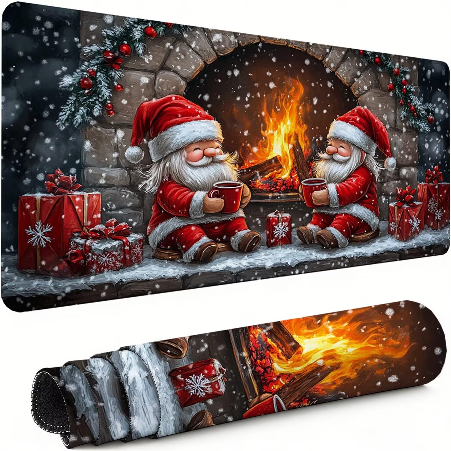 Gaming Mauspad XXL 1600x800x3mm Weihnachten Mousepad, Große Speed Rutschfeste Schreibtischunterlage Winter Verbessert Präzision und Geschwindigkeit mit Stoßdämpfung für Tastatur Maus Homeoffice xg-167