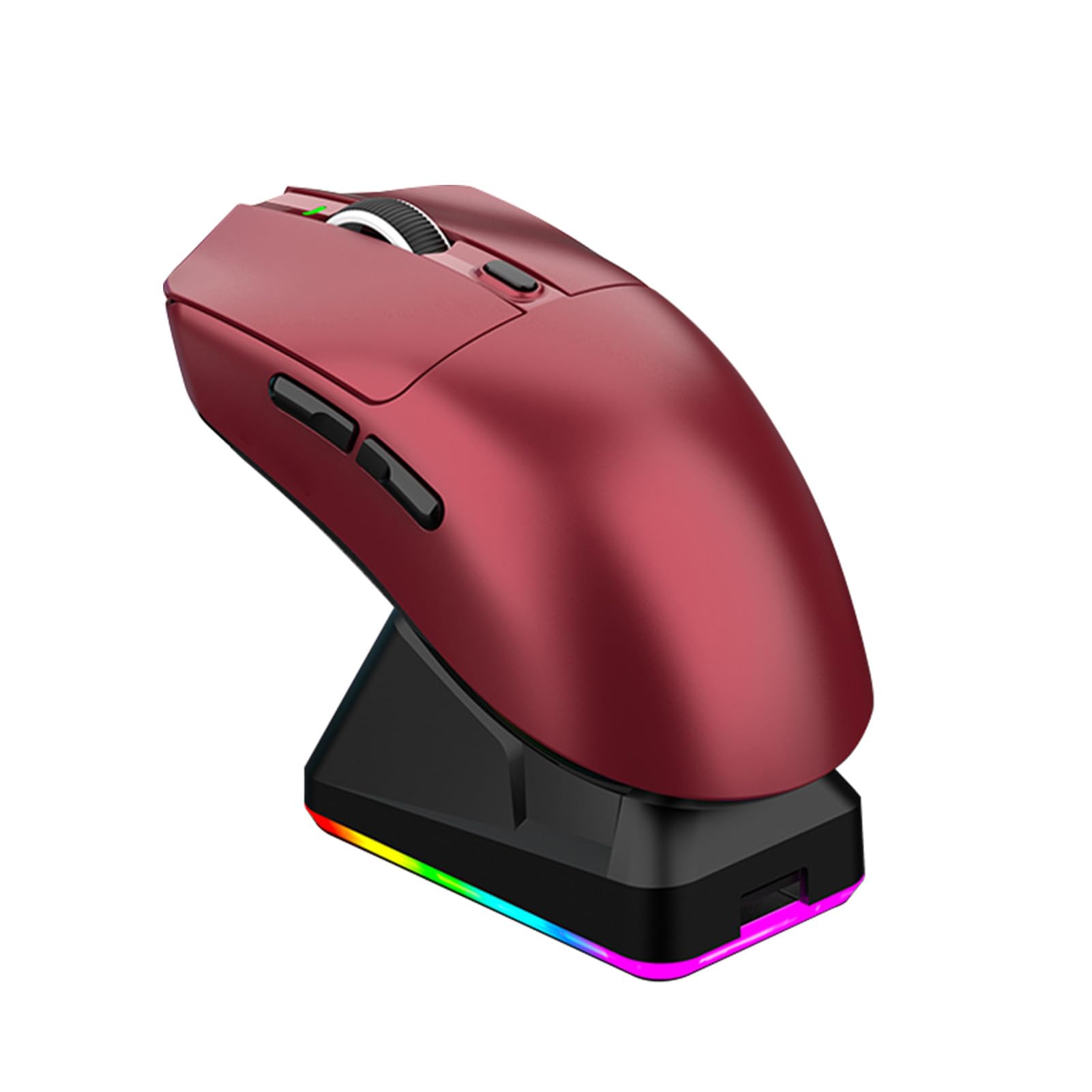 VBESTLIFE Kabellose Gaming-Maus mit 3 Modi und RGB-Ladestation, Leichte Ergonomische Bluetooth-Gaming-Maus, 7 Tasten, für Laptop-PC (Rot)