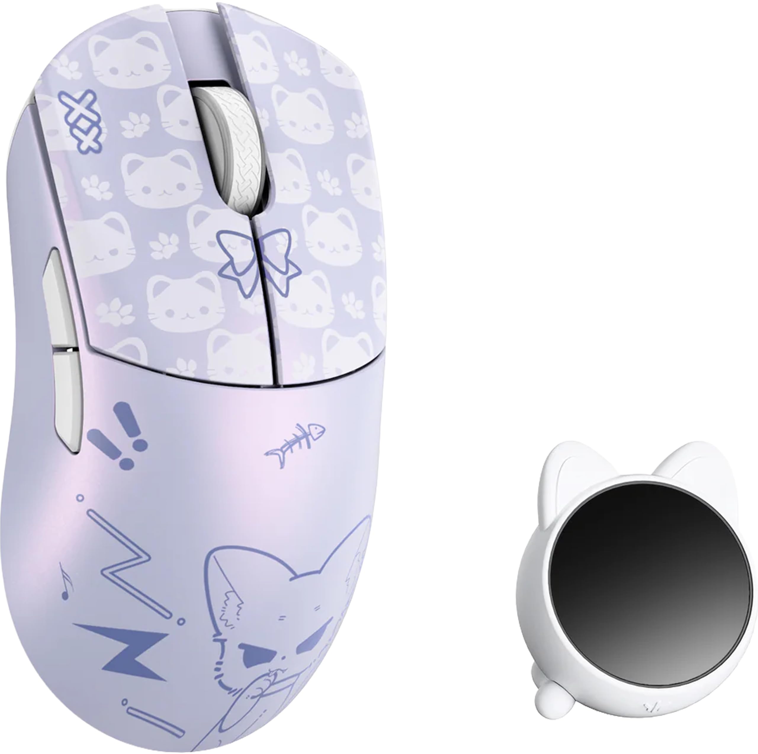 WLMOUSE Huan Gaming-Maus aus Magnesiumlegierung, 48 g, 8K Sprach- und Display-Receiver, Dual 8K kabellos/verkabelt, PAW3950HS Sensor, RGB-Radbeleuchtung, Nordic 54H20 (Nekko (OM-Switch))