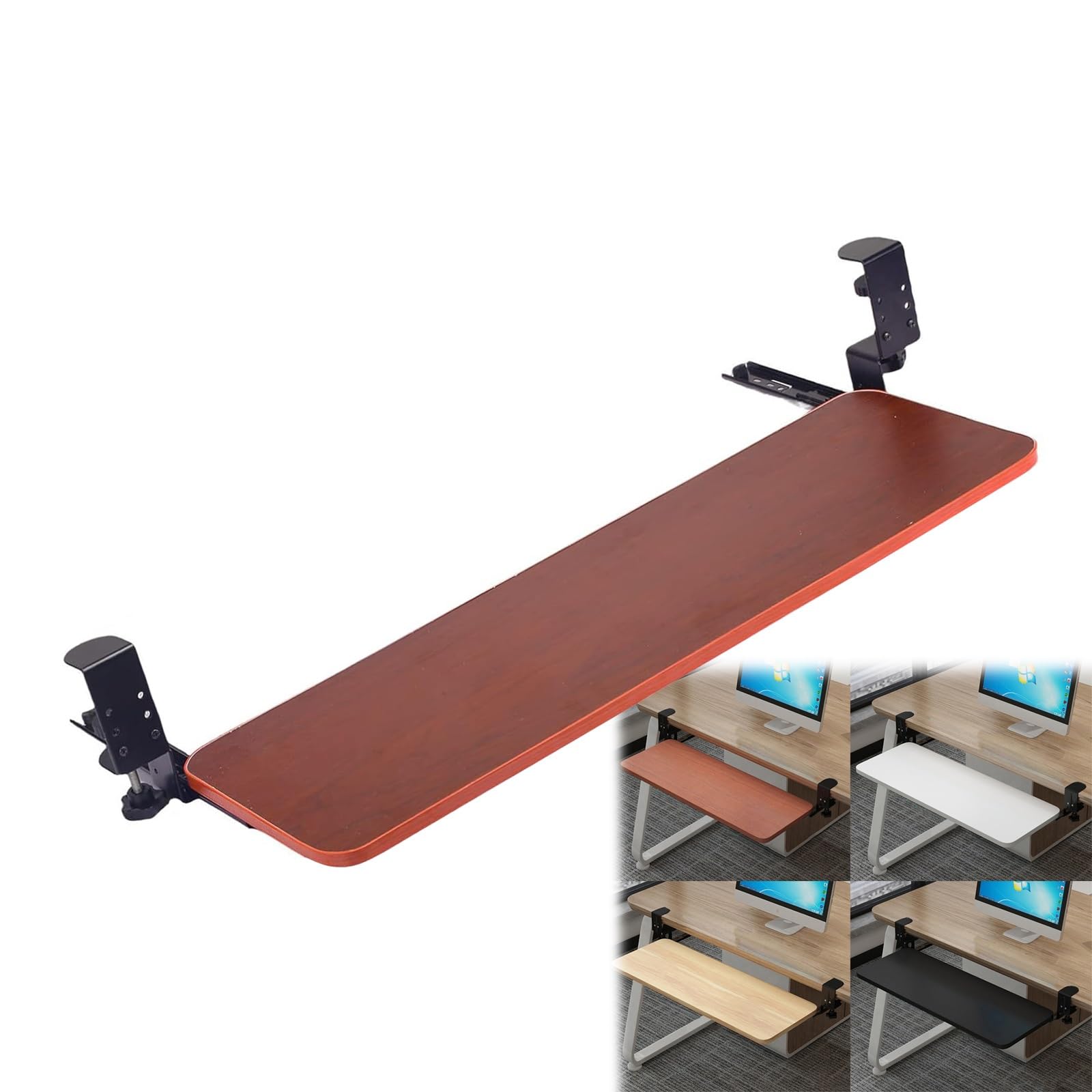 Tastaturablage unter dem Schreibtisch, ausziehbare Schublade, unterstützt 25 kg, verbessert, Maus-Plattform, perfekt für Home Office & Gaming Setup