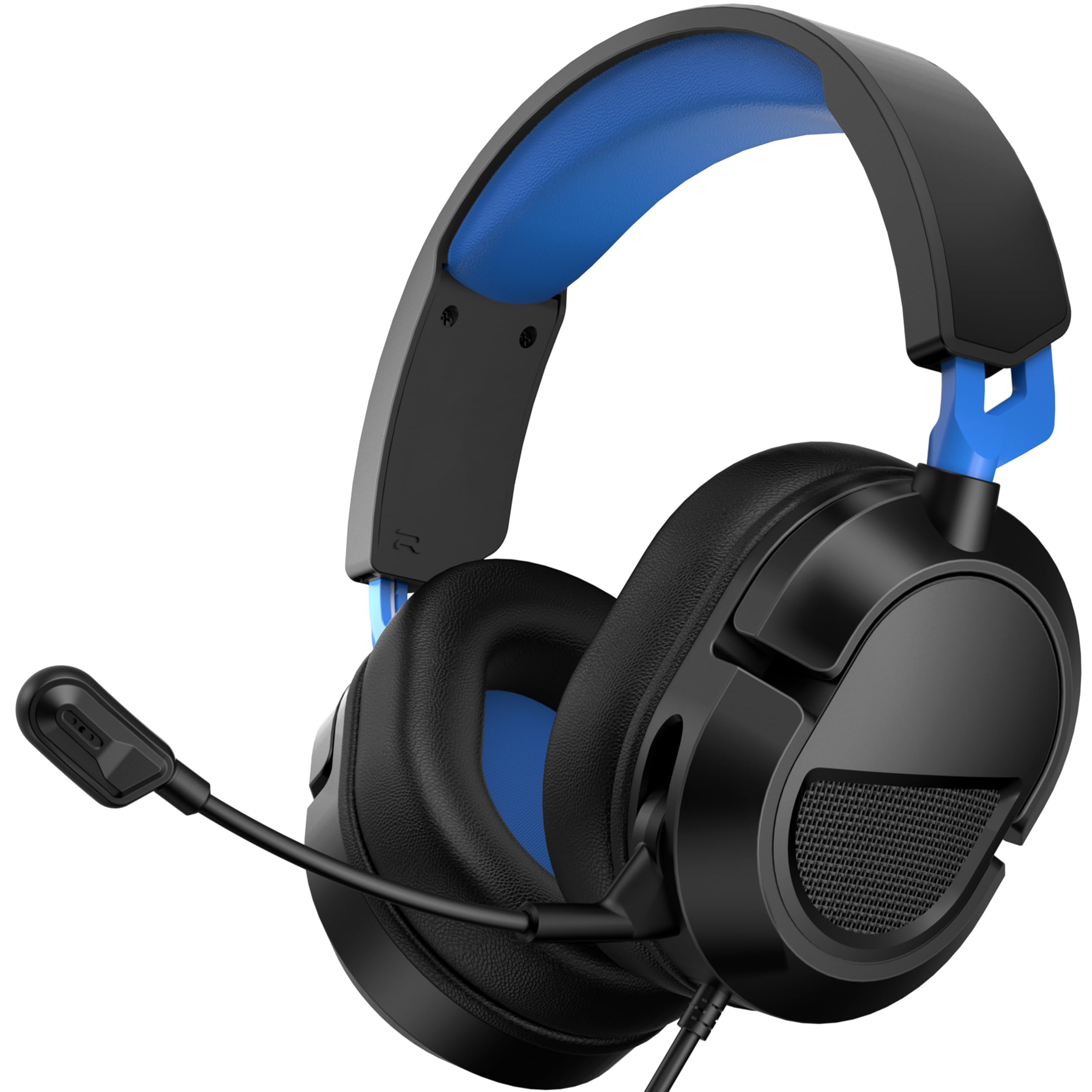 syndesmos Gaming Headset für PS5, PS4, PC, Xbox, Nintendo Switch, Headset mit Mikrofon, Stereo Surround Sound, Gaming Kopfhörer mit Kabel, 3,5mm Klinke, Over-Ear Kopfhörer mit Noise Cancelling, Blau