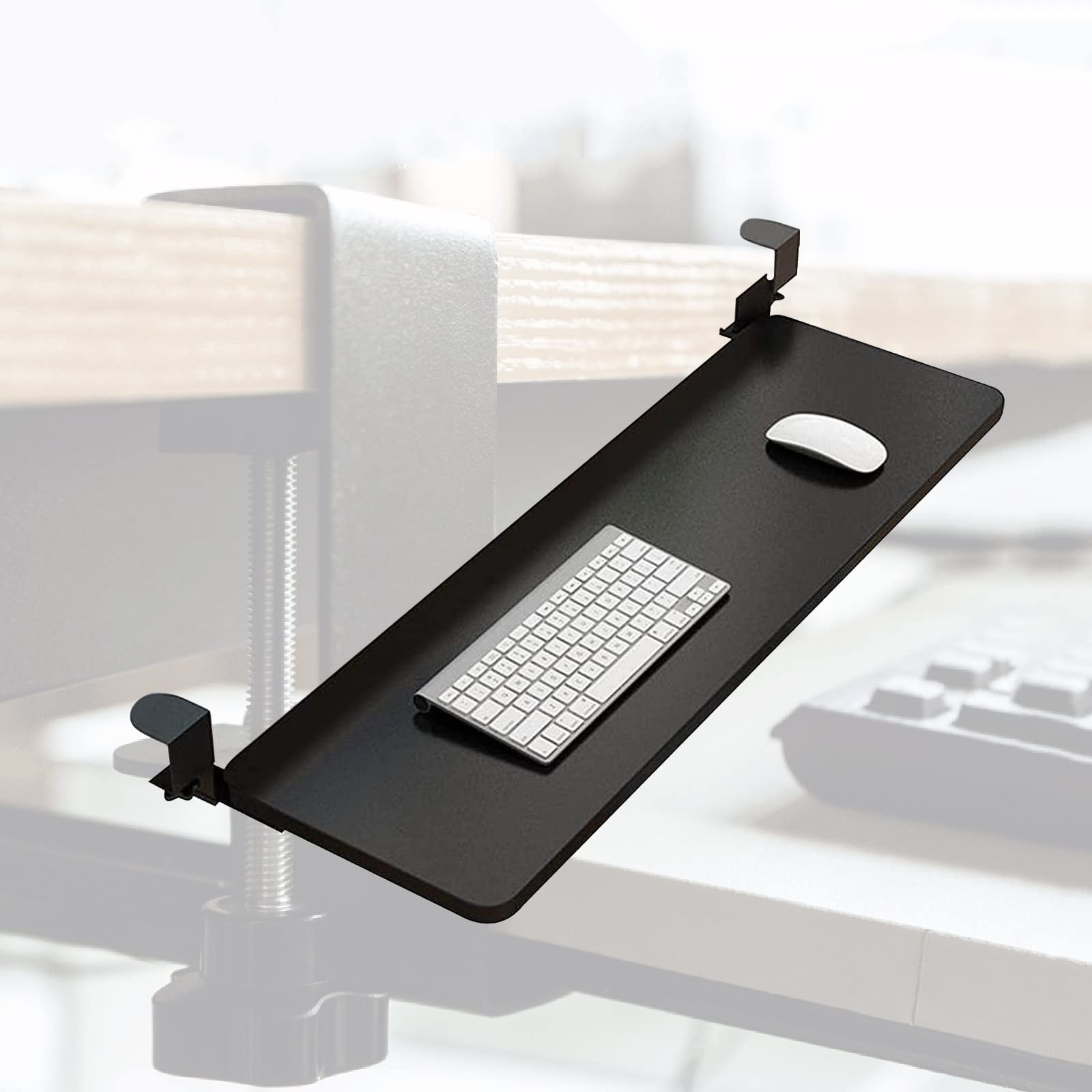 Verstellbare Tastaturablage mit verschiebbarem Trockner und Maus-Plattform, Untertischstütze für verbesserte S und platzsparend, perfekt für Home Office und Gaming Setup
