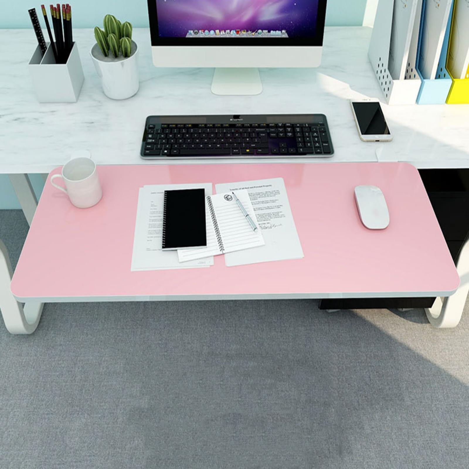 Komfortable Desktop-Erweiterung für Tastatur & Maus, 90° Faltbares Tablett, platzsparend, 55 x 25 cm – ideal für Home Office & Gaming Setup