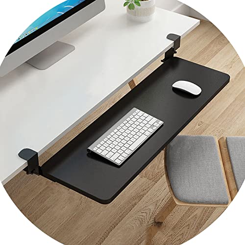 Tastaturablage mit Schublade, Schwarz, Weiß, Teak oder Walnuss - Unter für Tastatur & Maus, platzsparende Lösung für Home Office & Gaming Setup