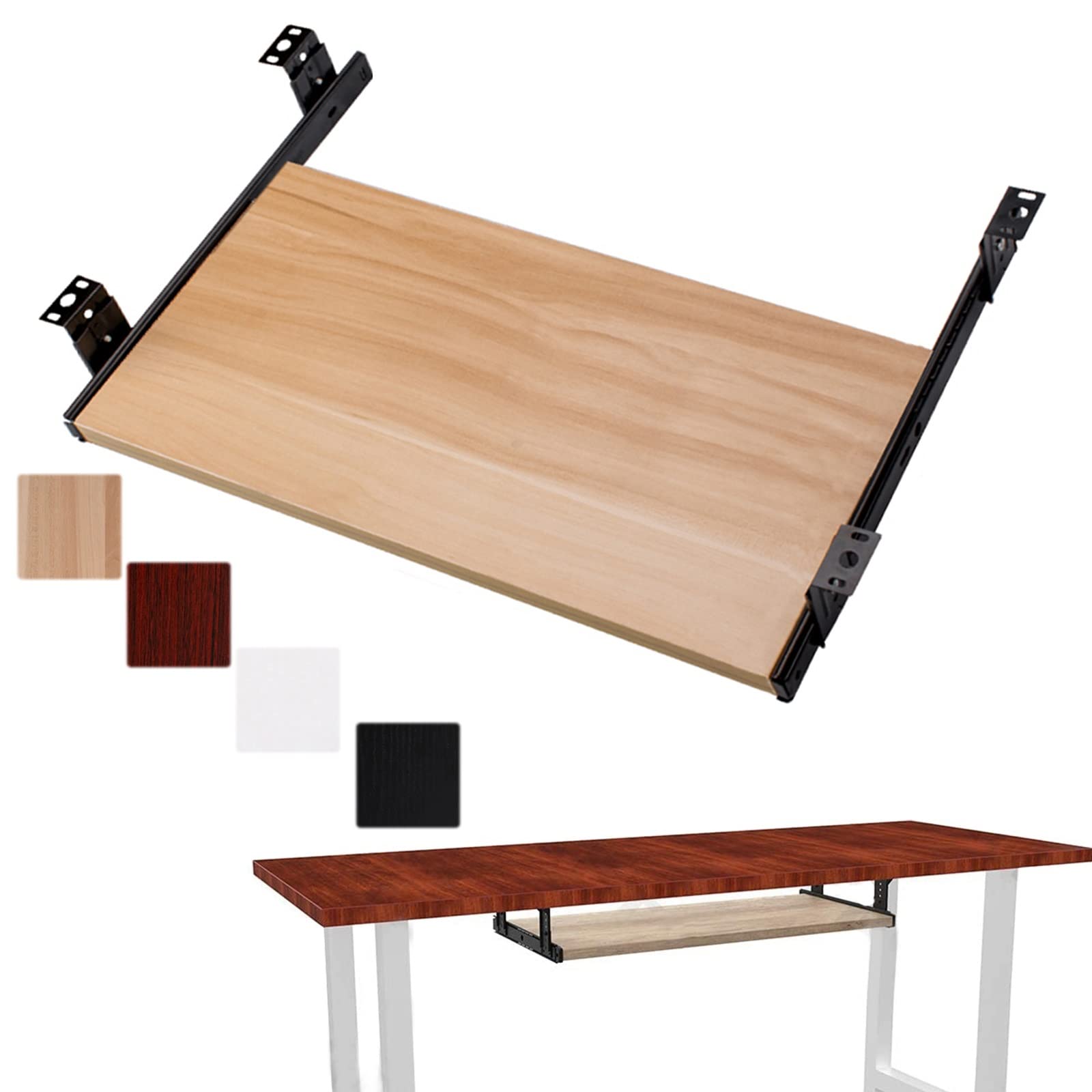 Ausziehbare Tastaturablage, benutzerdefiniertes Tasten-Set, Metallschieberunterstützung für Tastatur und Maus, 54 x 27 cm, perfekt für Heimbüro und Gaming-Setup