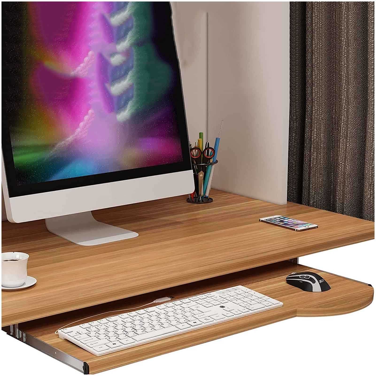 Verstellbare Tastaturablage unter dem Schreibtisch, platzsparende Maus- und Tastaturablage, höhenverstellbare Unterstützung, perfekt für Heimbüro und Gaming-Setup