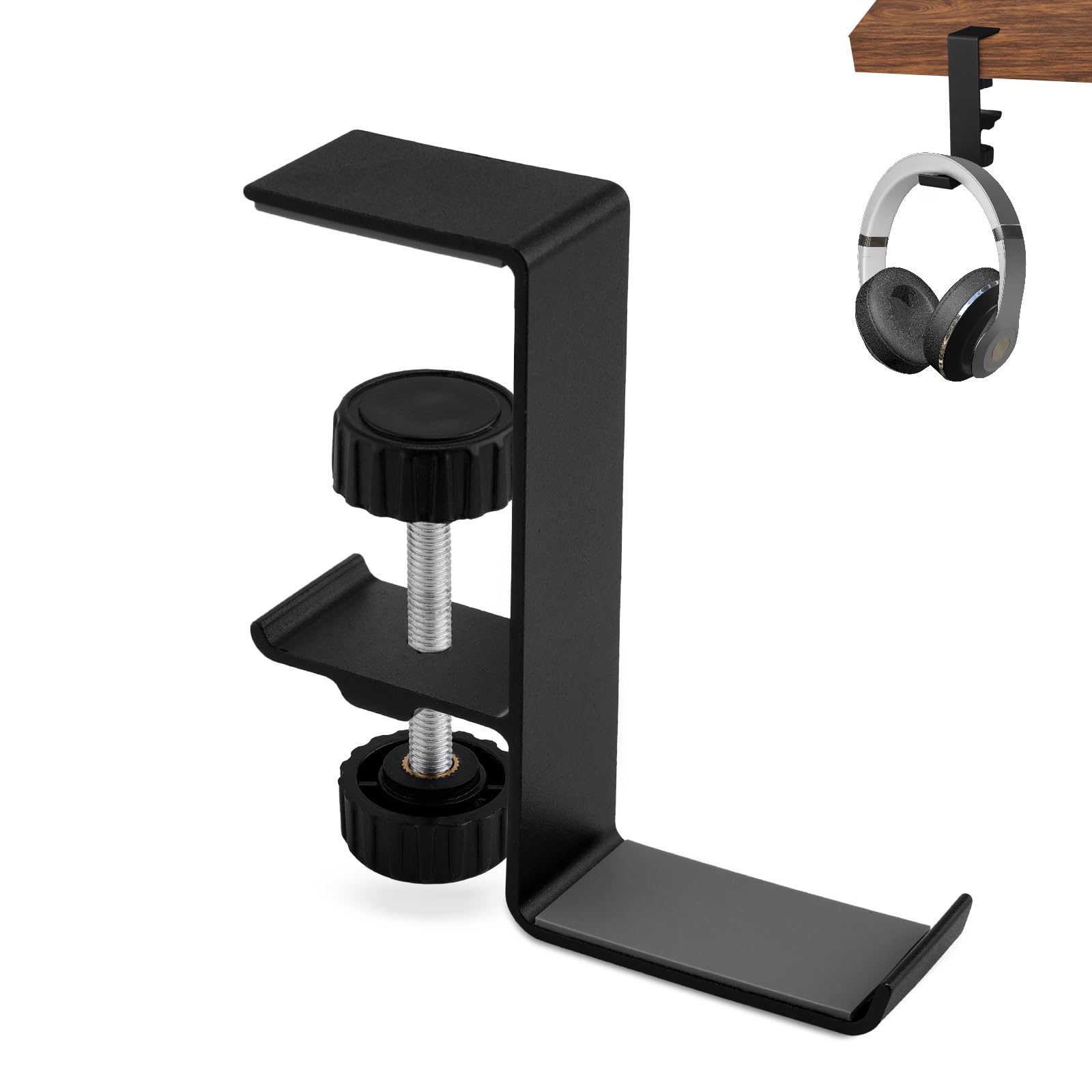 Untertisch-Kopfhörer-Halter, Aluminiumlegierung, Kopfhörer-Klemmhalterung, Haken, Ständer, Aufhänger, Halterung, universelle Passform, Gaming-Headset-Rack, Schreibtischaufhänger zur Aufbewahrung