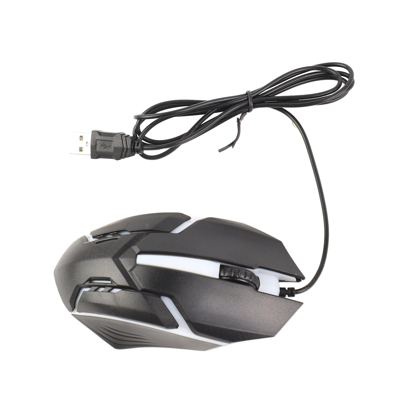 RGB-Gaming-Maus, 800 1200 DPI, Kabelgebundenes USB, Ergonomisches Design mit Coolen RGB-Lichteffekten, für PC, Laptop, Desktop-Computer