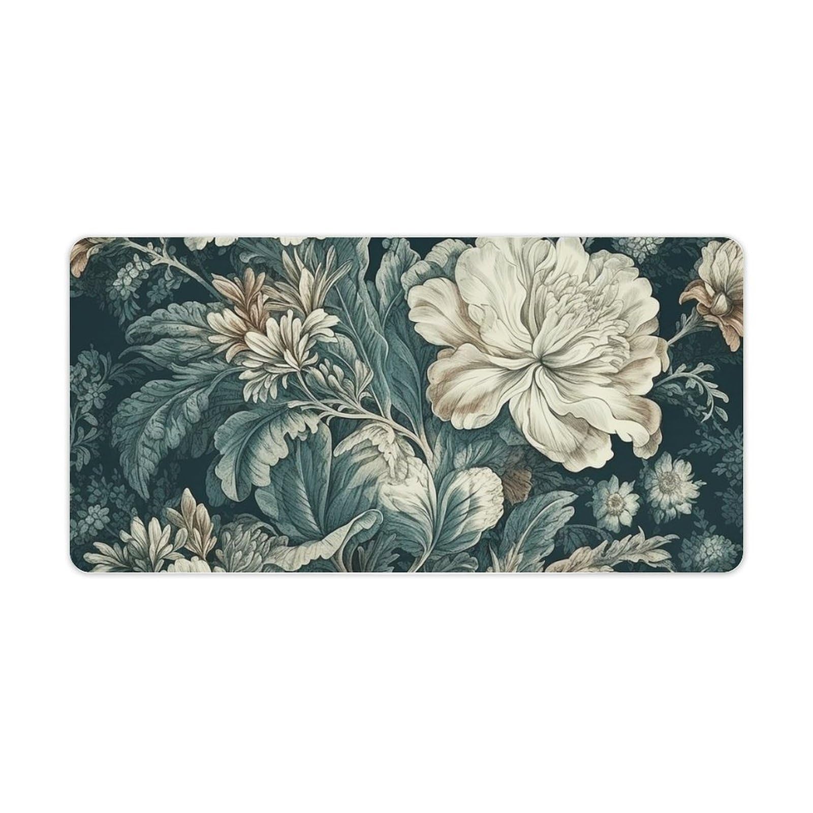 Schreibtischunterlage mit Blumenmotiv, groß, wasserdicht, rutschfeste Gummiunterseite, multifunktionale Maus, Tastatur, Gaming-Pad, große Computermatte für Home Office