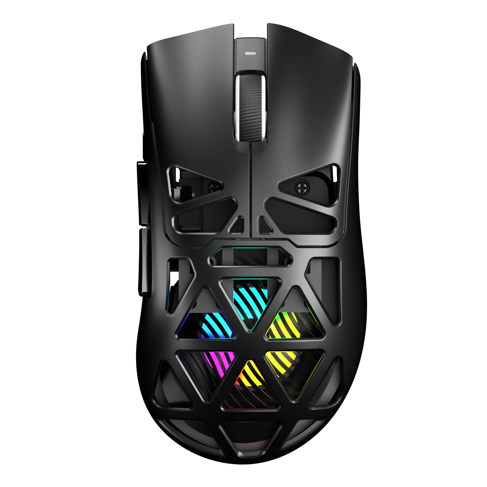AULA SC620 Kabellose Gaming Maus,BT5.0/2.4G/USB-C,mit PixArt PAW3311-Sensor,12000DPI,8KHz,Feuertaste,7 Programmierbare Tasten,67g Leichtgewicht,400-mAh-Akku,RGB Gamer Maus für PC/Mac (Schwarz)
