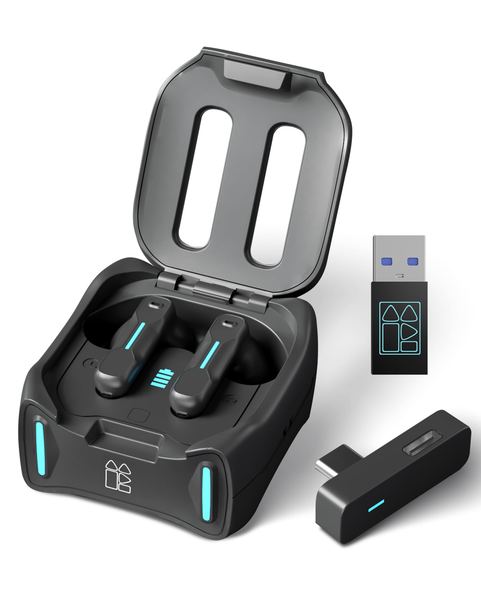 SW4 Pro Gaming In-Ear Kopfhörer mit Mikrofon, kabellos, 2,4G Dongle + Bluetooth Dual-Modus, 20 ms Ultra-Low-Latency, kompatibel mit PS5, PlayStation, Desktop & Laptop PC, VR