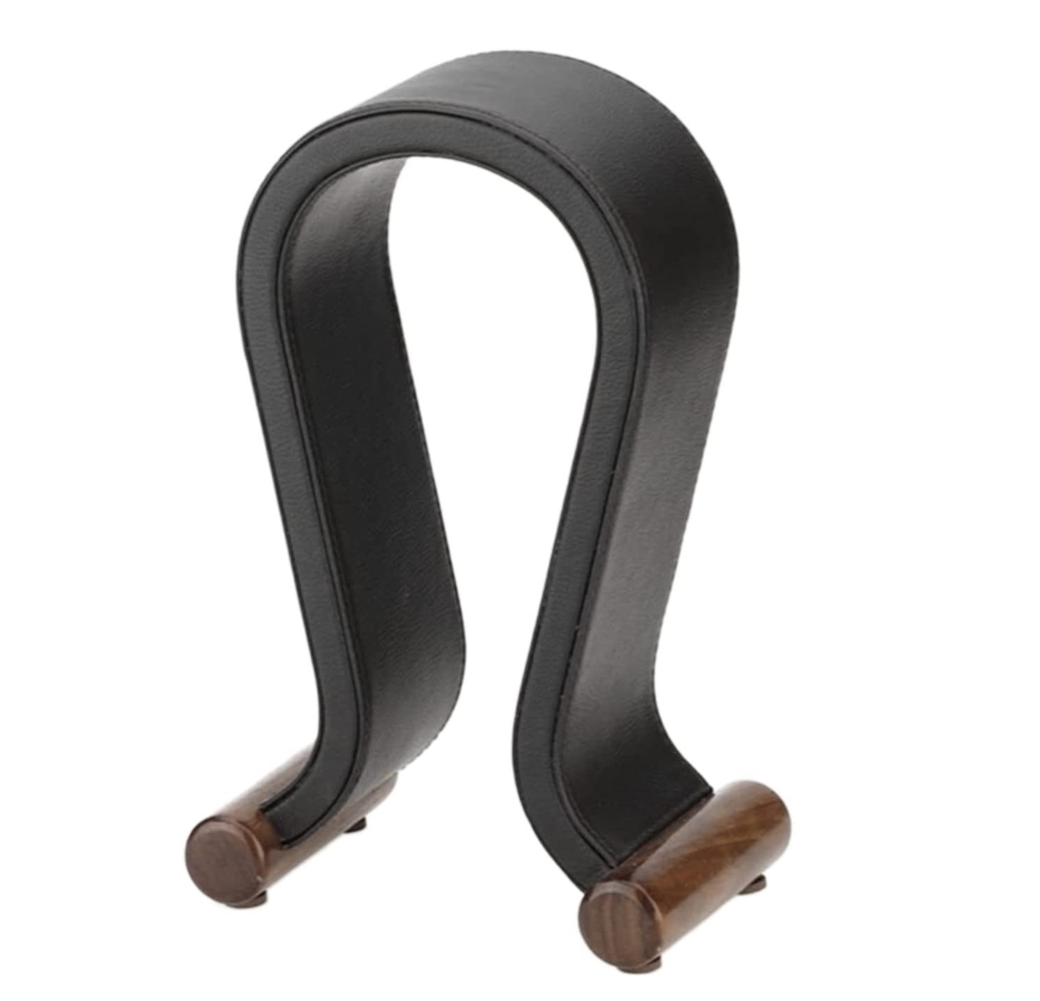 Kopfhörer-Aufhänger, Headset-Ständer, universeller Gaming-Headset-Ständer, PU-Leder, Holz, Kopfhörerhalter, Schreibtisch-Display-Regal(Black)