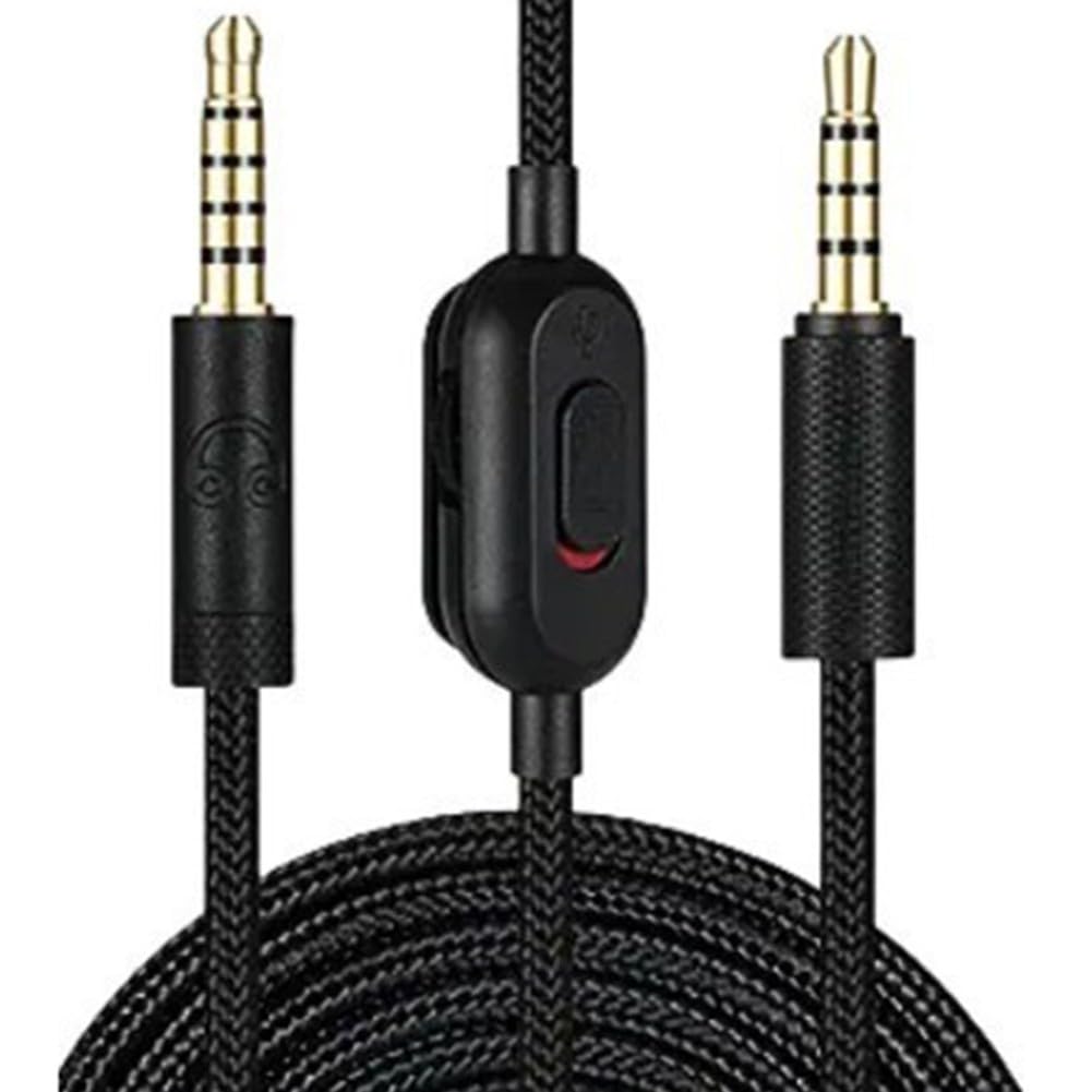 Verlängerungskabel AUX für Logitech G Pro X G233 G433 Gaming-Headset, mit Lautstärkeregelung und Stummschaltung, geflochtetes Nylon, 200 cm