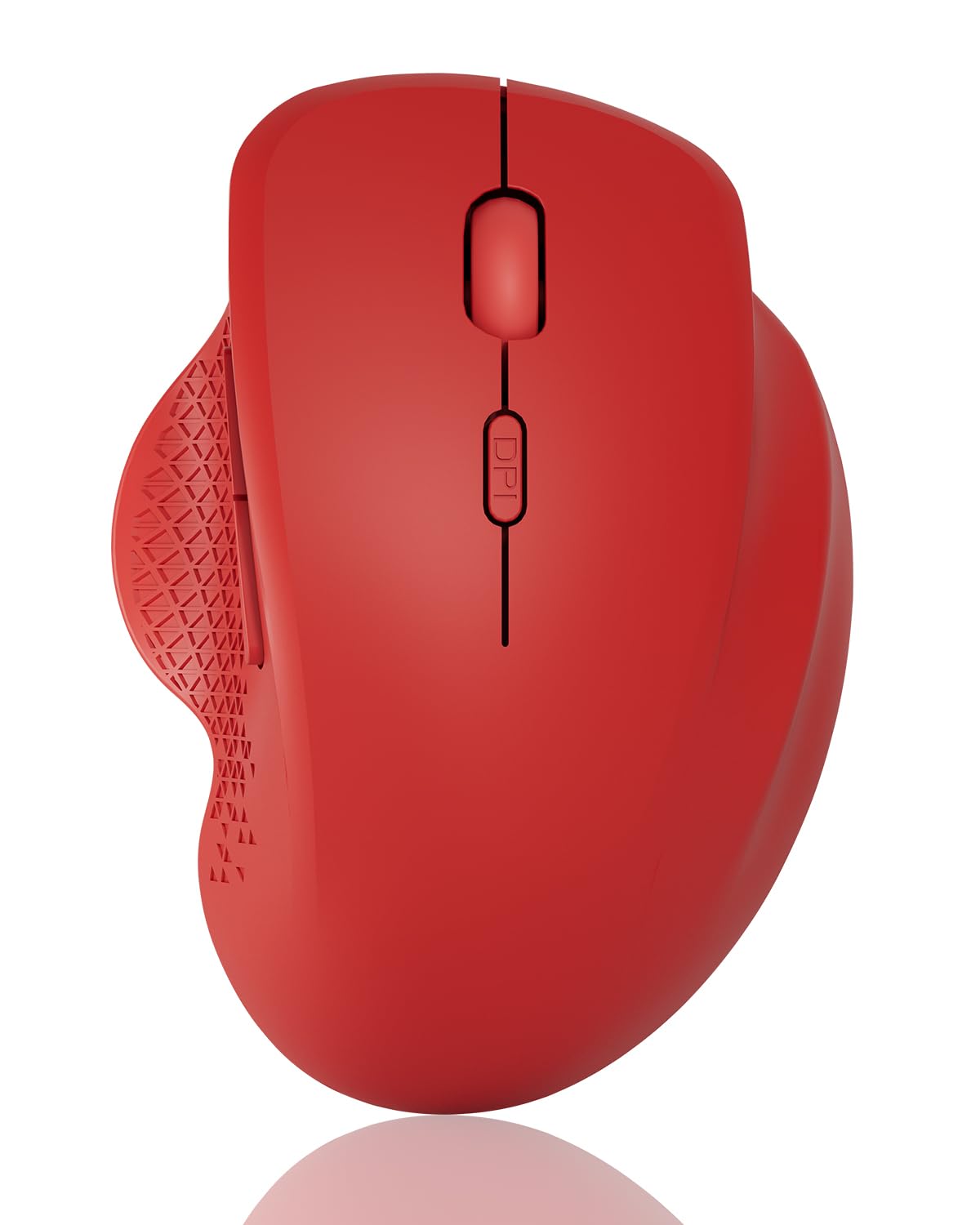 Uiosmuph G09 Bluetooth Maus kabellos, Bluetooth 5.1 + 2.4GHz Wireless Mouse, Kabellose Maus mit USB-Nano-Empfänger, Leise Funkmaus Wiederaufladbare für Laptop, PC, iPad, Mac,Rot