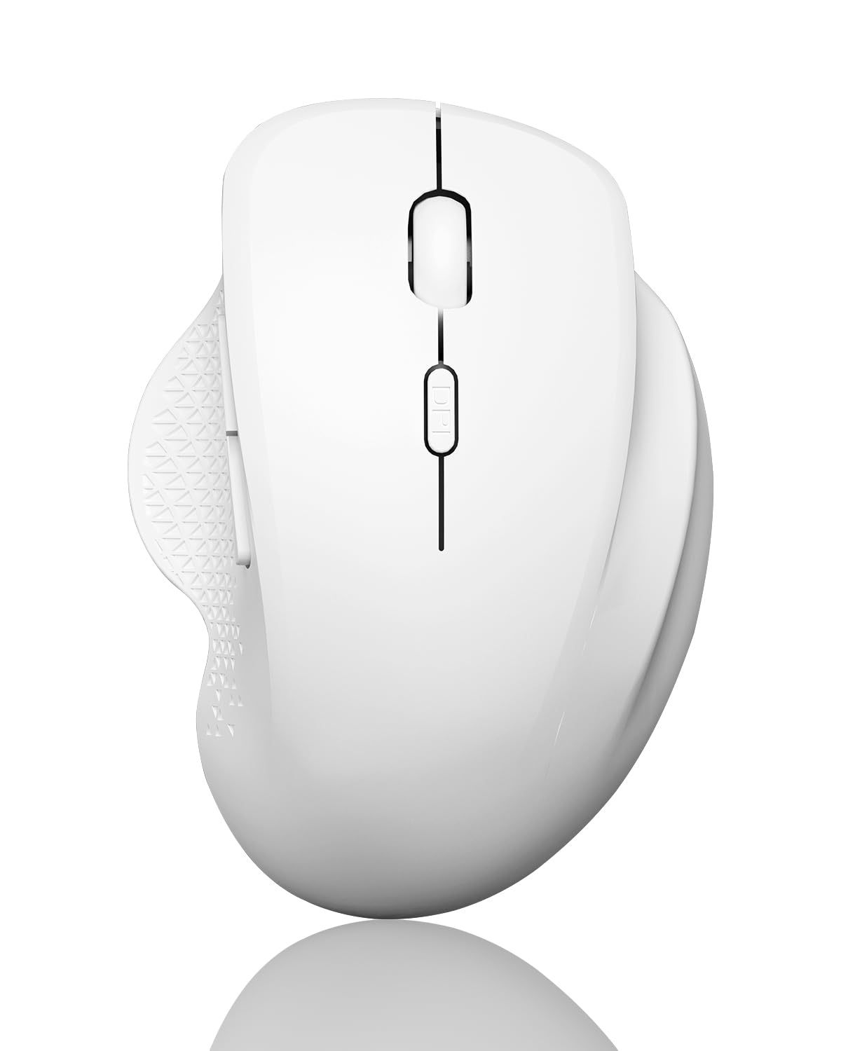 Uiosmuph G09 Bluetooth Maus kabellos, Bluetooth 5.1 + 2.4GHz Wireless Mouse, Kabellose Maus mit USB-Nano-Empfänger, Leise Funkmaus Wiederaufladbare für Laptop, PC, iPad, Mac, Weiß