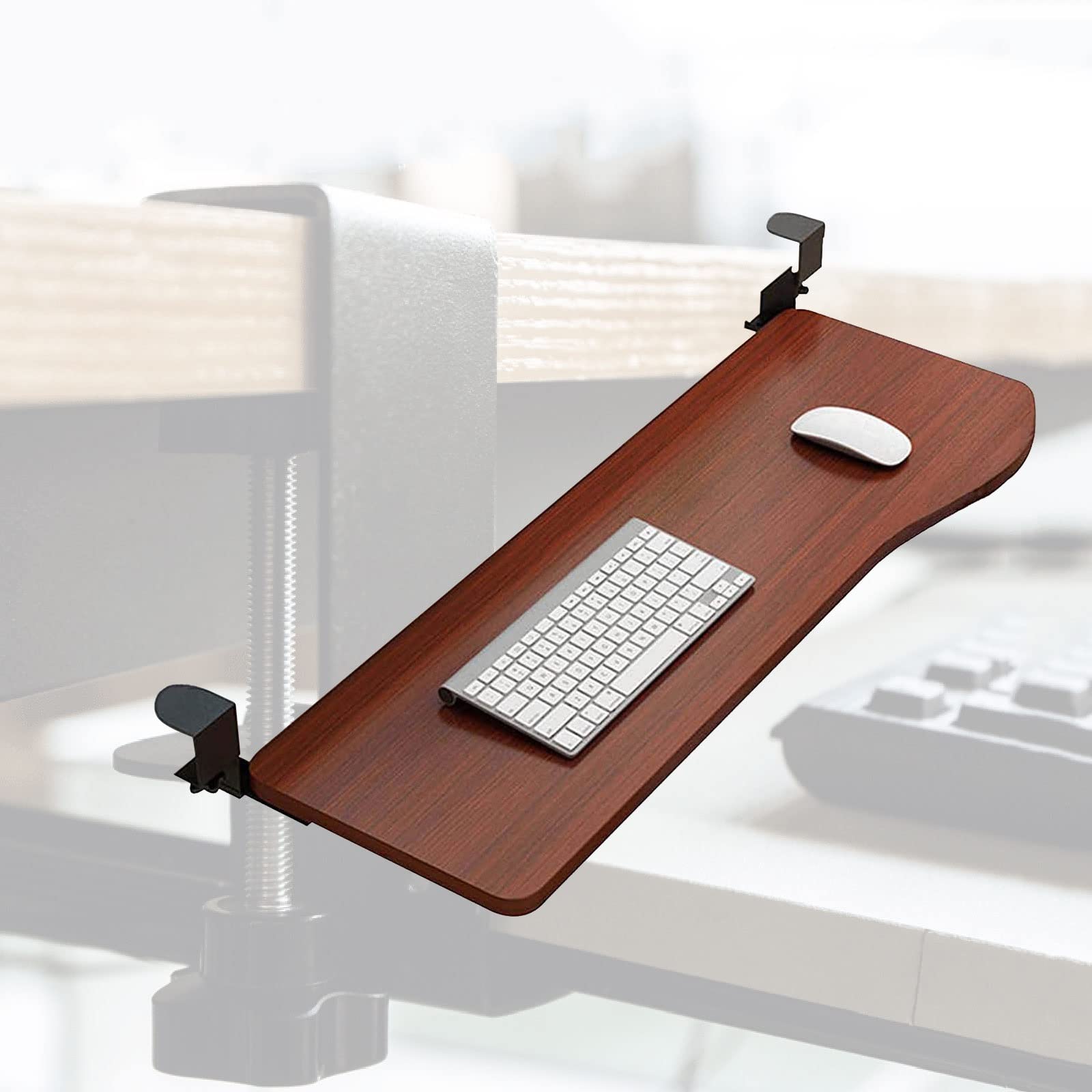 Verstellbare Tastaturablage mit verschiebbarem Trockner und Maus-Plattform, Untertisch-Lösung für Home Office & Gaming Setup, platzsparendes Design für Komfort