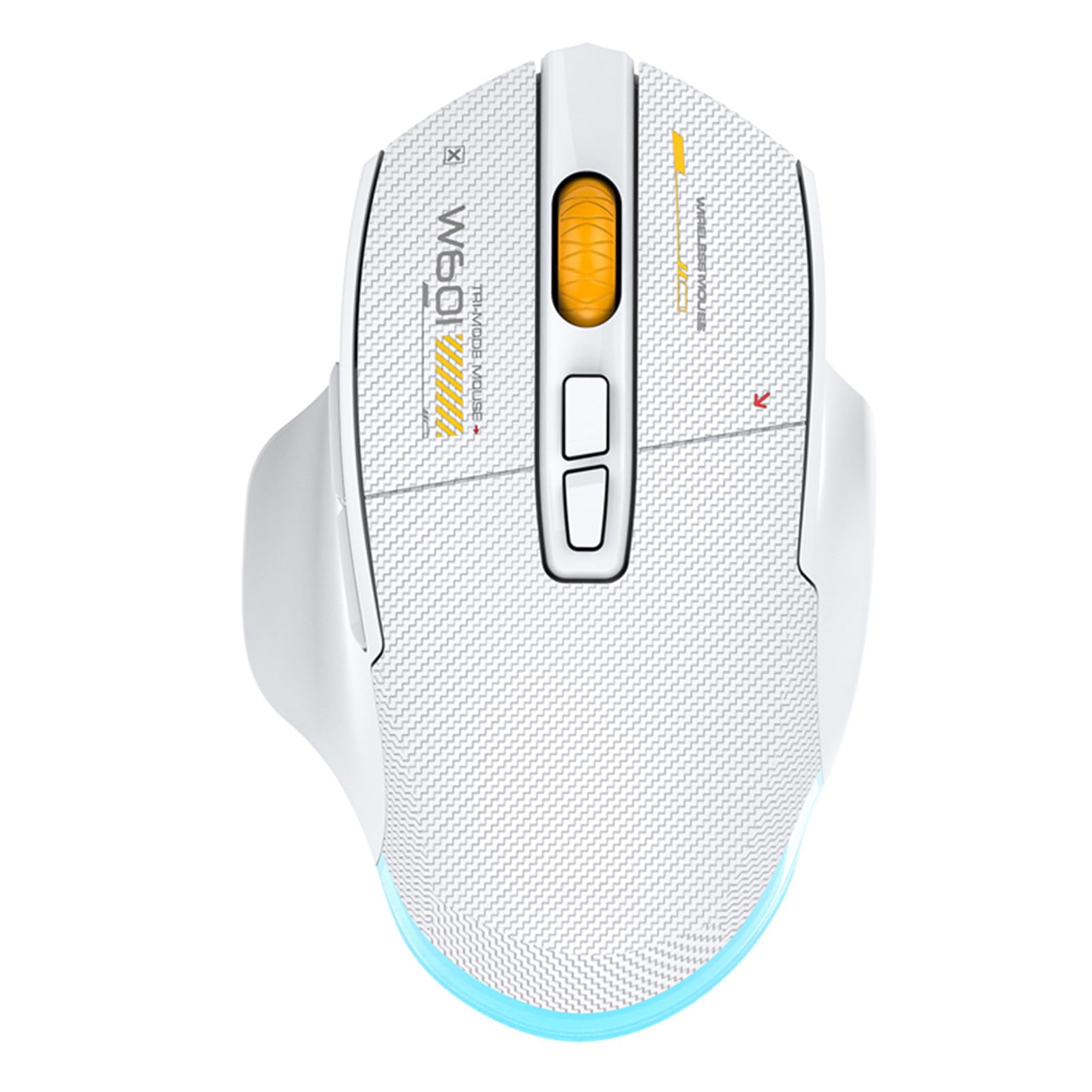 Goshyda RGB-Gaming-Maus, 12800 DPI, Kabelgebunden, 2,4 G, Kabellose Bluetooth-Maus mit 7 Programmierbaren Tasten, 5 Modi mit Hintergrundbeleuchtung, Ergonomisches Design für Computer, (White)