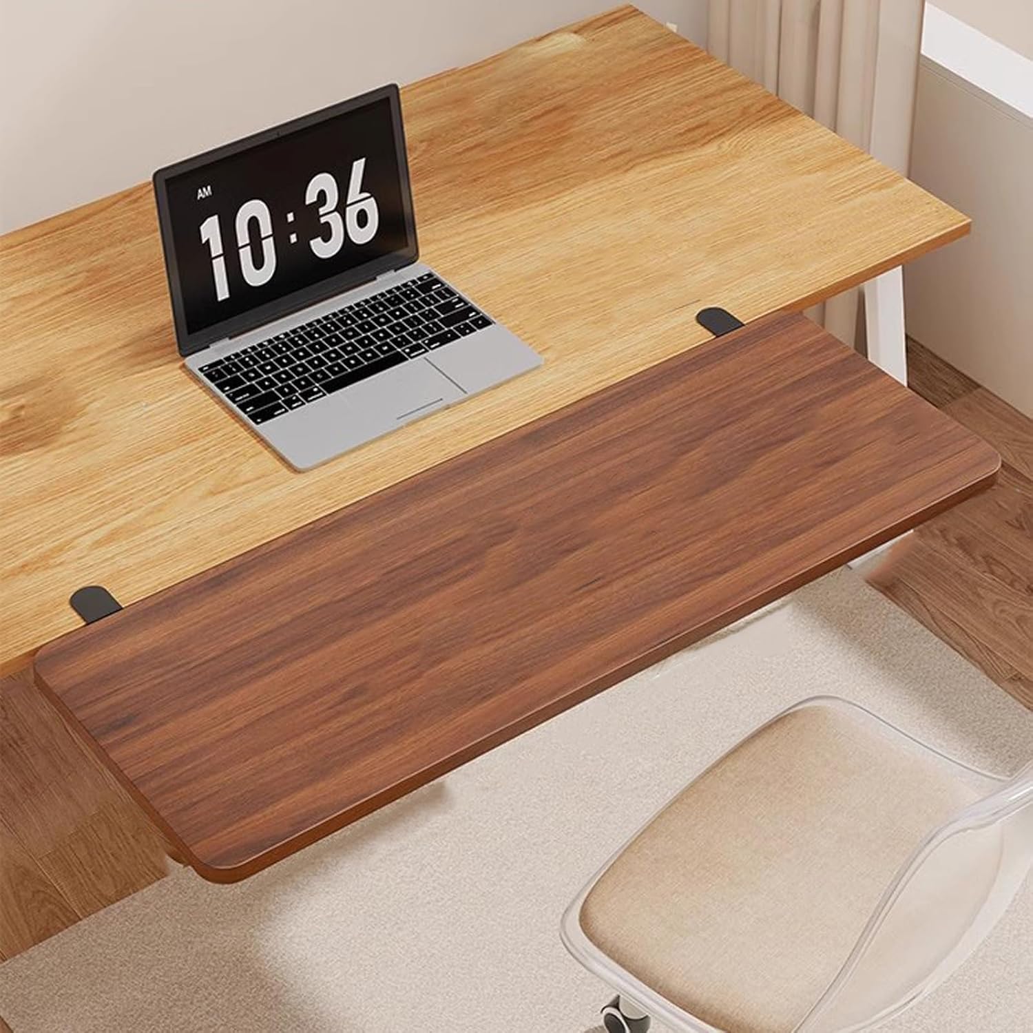 Ergonomischer Laptop-Ständer, verstellbare Schreibtischverlängerung für Gaming und Büro, faltbare Maus- und Tastaturunterstützung, 40 x 20 cm, langlebiges Schreibtischzubehör
