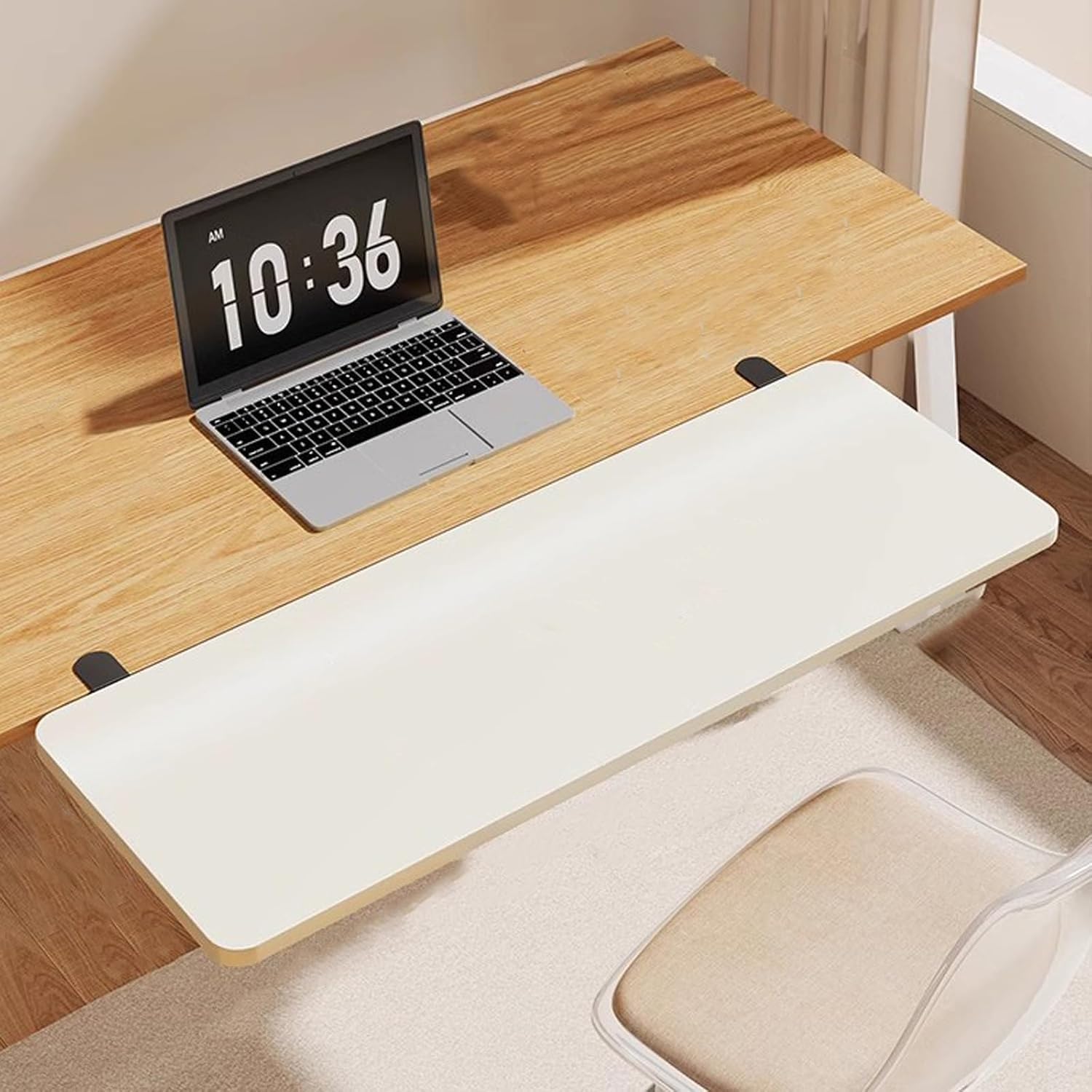 Ergonomische Computertastatur und Maus, verstellbare Schreibtischverlängerung für Gaming und Büro, 70 × 20 cm, faltbarer Laptop-Ständer, Schreibtischzubehör für Komfort
