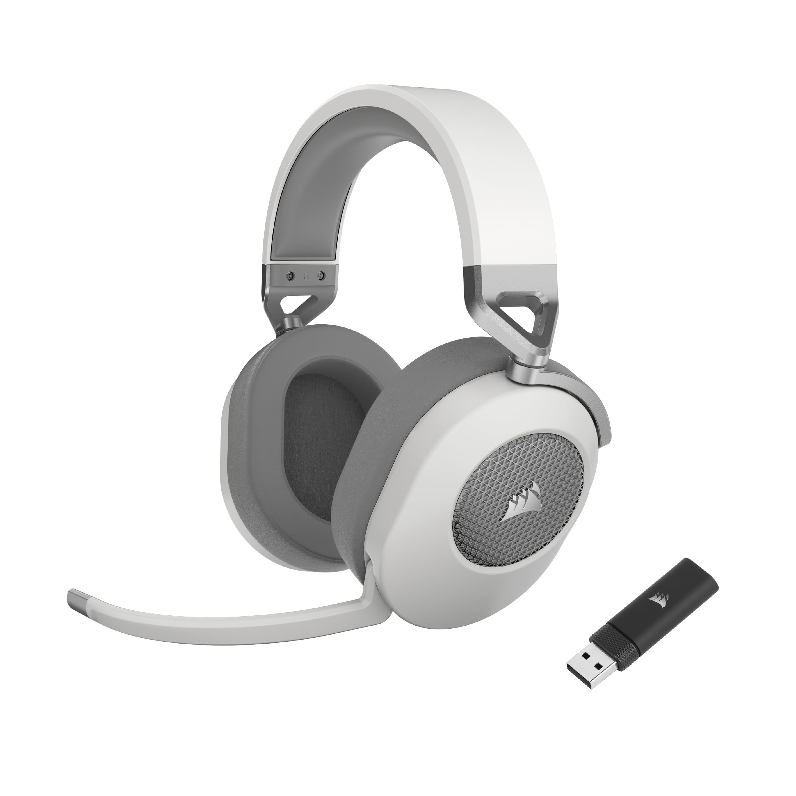 Corsair HS65 Wireless Gaming Headset Bluetooth Dolby 7.1-Surround-Sound - White (Generalüberholt) (Generalüberholt)
