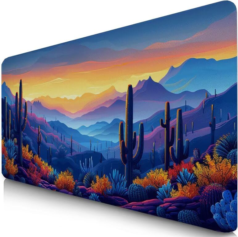 Schreibtischunterlage Blau Mauspad XXL 150x80cm Mousepad Gebirge Gaming Mauspad mit Nicht rutschender Unterlage, Vernähte Kanten WassXerdicht Anti-Rutsch Maus Pad für Laptop, Office Geschenke F0-602