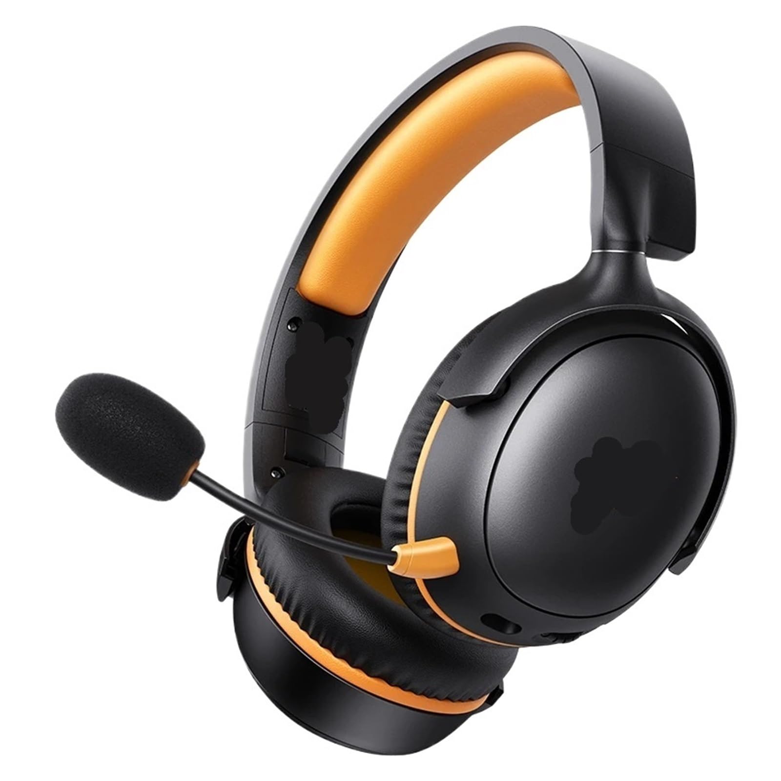 Generisch Kompatibel for Picun G3 Gaming Wireless-Kopfhörer mit Mikrofon, Over-Ear-Kopfhörer, 5,4 40 mm Treiber, 2, G/Wireless/Kabel-Headsets 65 H(Black-Orange)