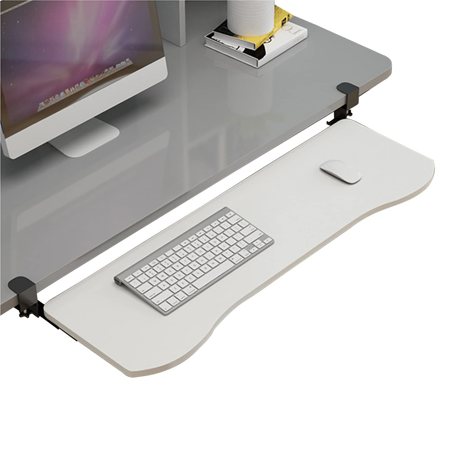 Verstellbare Untertisch-Tastatur, einfache Installation, Klemme, Maus-Plattform, Sto ShelfDesign, platzsparende Lösung für Heimbüro oder Gaming-Setup