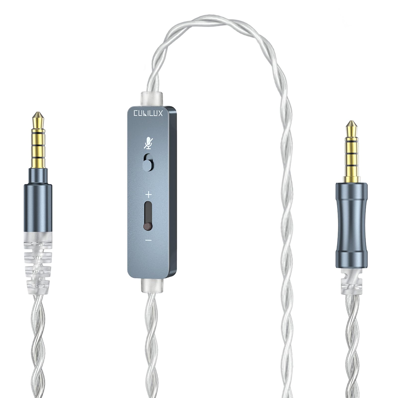 Cubilux 3,5 mm TRRS Headset Kabel mit Mic Mute und Lautstärke, AUX Ersatzkabel aus versilbertem Kupfer, kompatibel mit HyperX Cloud Alpha und Cloud Mix, ohne Inline Mikrofon, 4 FT / 1,2 m