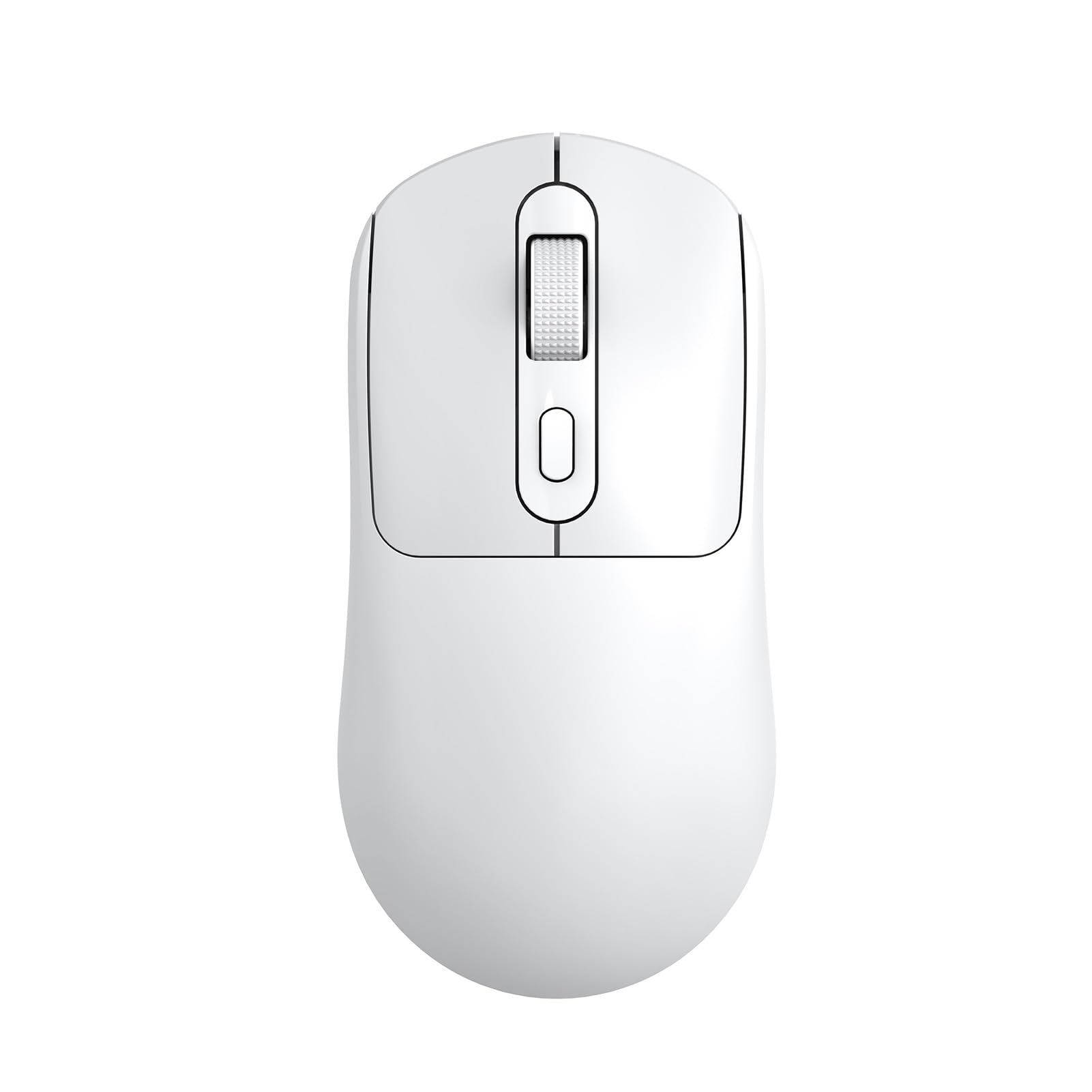 VBESTLIFE Kabellose Gaming-Maus, 2,4 GHz und Bluetooth 5.0 Dual-Mode-Verbindung, 3D-Anti-Rutsch-Design, 800–2400 DPI, für PC und Gaming (White)