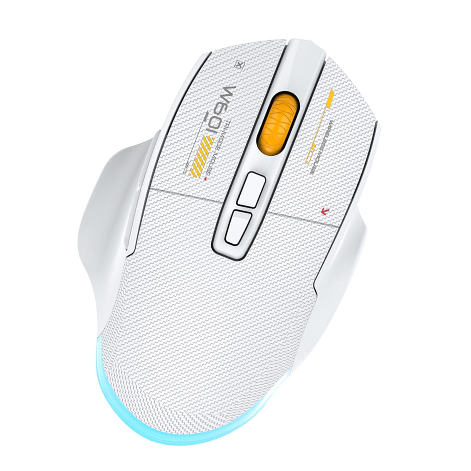 Garsent Kabellose Gaming-Maus, Tri-Mode 2,4 G USB C Bluetooth RGB Programmierbare Kabellose Maus, 12800 DPI, Ergonomisches Design, Wiederaufladbar, Kompatibel mit PC Laptop (White)