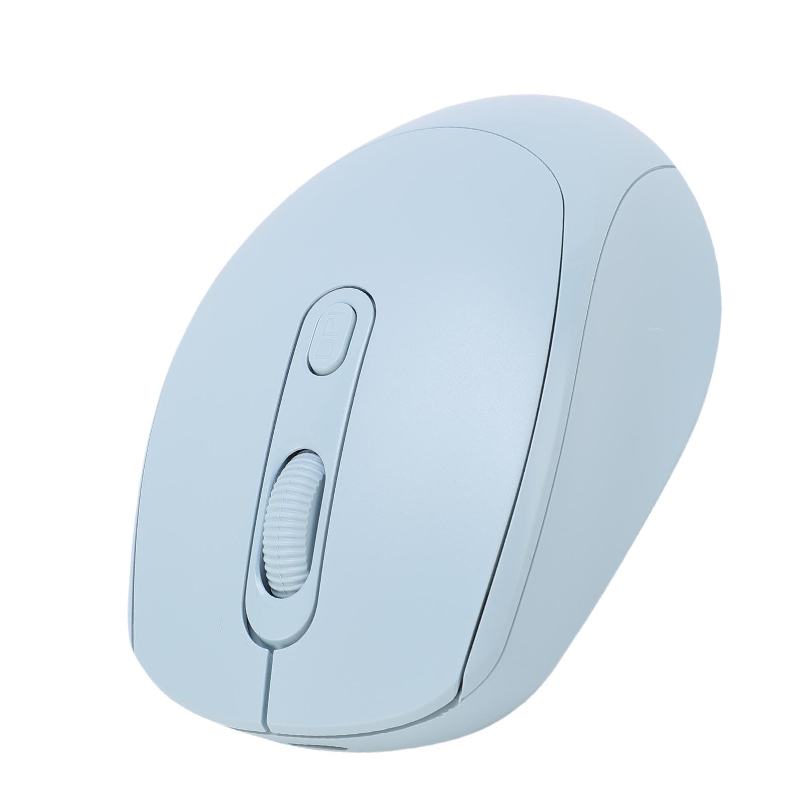 Cryfokt Kabellose Maus, 2 Modi, Wiederaufladbare Bluetooth-Computermaus, Leise Gaming-Maus mit Einstellbaren 800 1200 1600 DPI, für Laptop-Tablet-PC (hellblau)