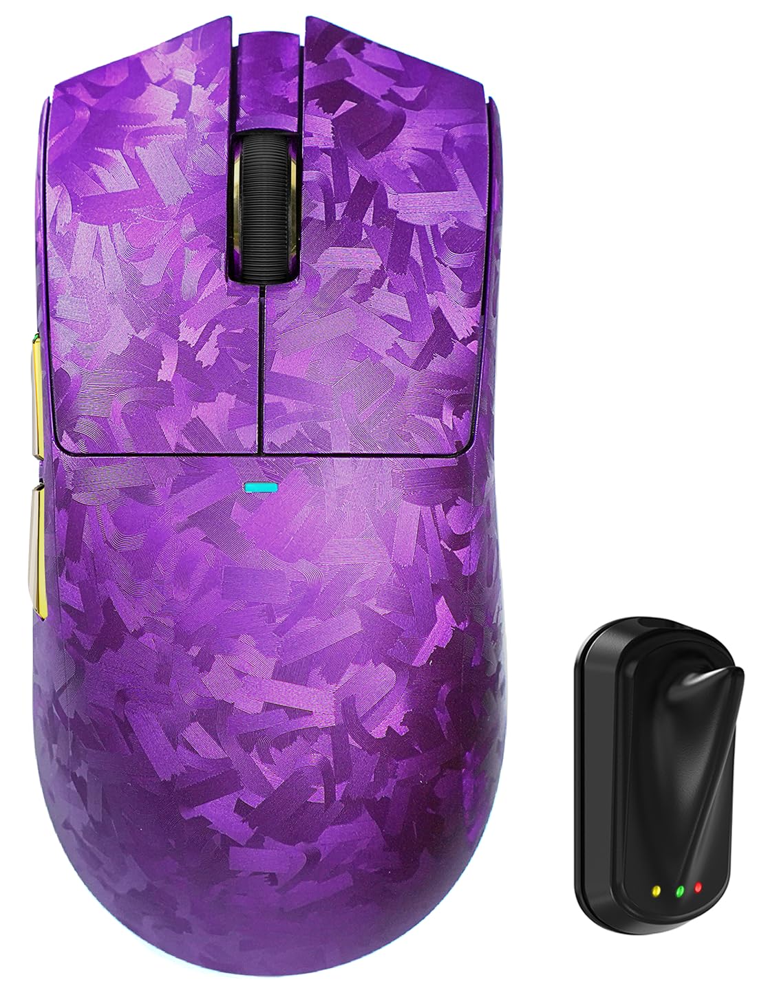 MAMBASNAKE Attack Shark X11 Ultra Carbon Fiber Kabellose Gaming-Maus, Nordic 54L15, PAW3950MAX, 42000 DPI, Dual 8000Hz, 63g Leichtgewicht, Haiflos-Dongle-Design, Doppelschichtige Füße, Für PC, Lila