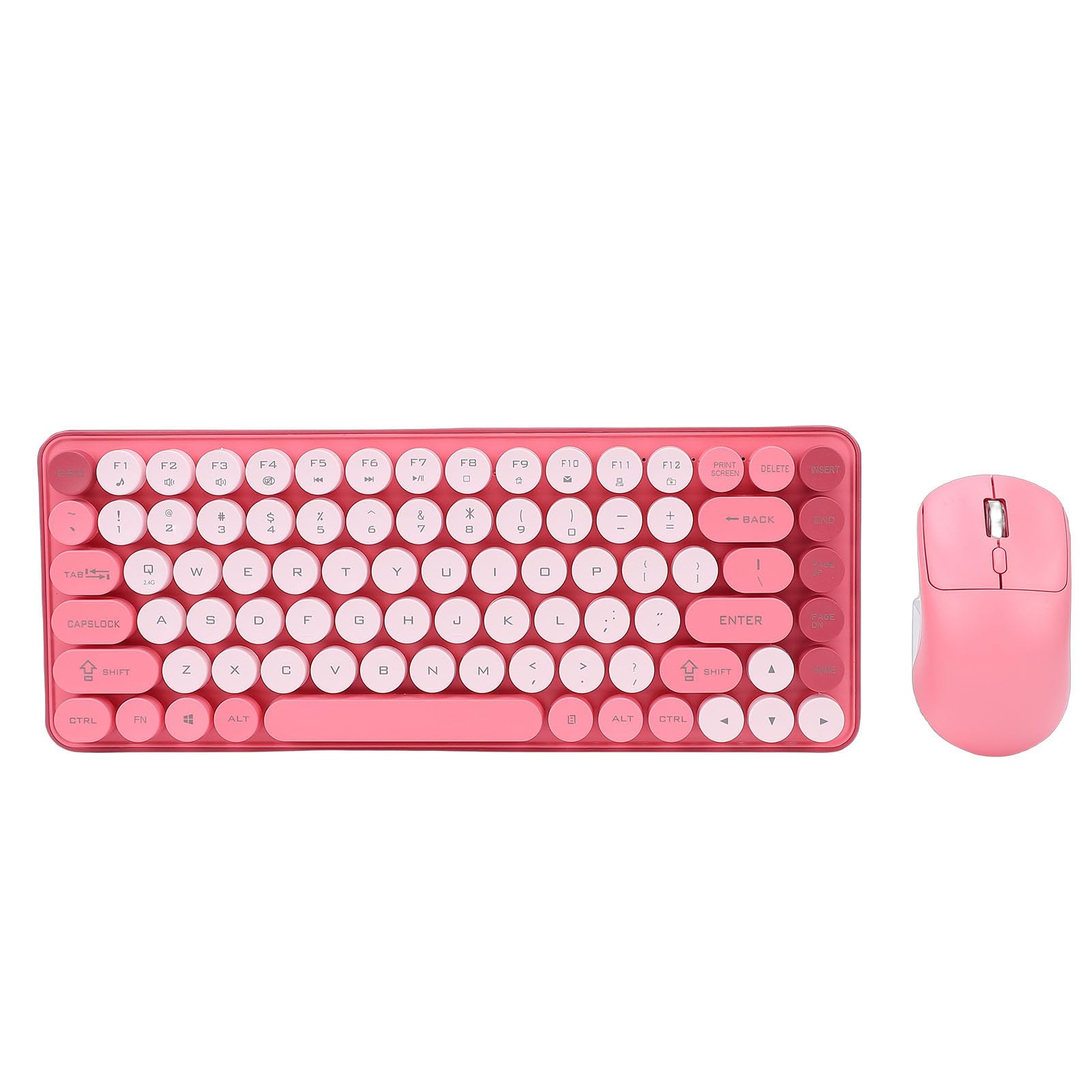 VBESTLIFE Kabellose Gaming-Tastatur und Maus-Kombination, 2,4 GHz Bluetooth Dual-Modus, 85 Tasten, Runde Tastenkappen, Tastatur-Maus für Laptop-PC-Computer