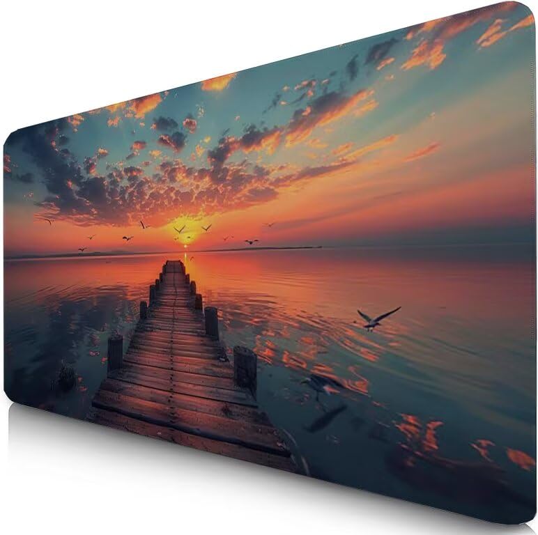 Schreibtischunterlage Taube Mauspad XXL 150x80cm Mousepad Pier Gaming Mauspad mit Nicht rutschender Unterlage, Vernähte Kanten WassXerdicht Anti-Rutsch Maus Pad für Laptop, Office Geschenke F0-743