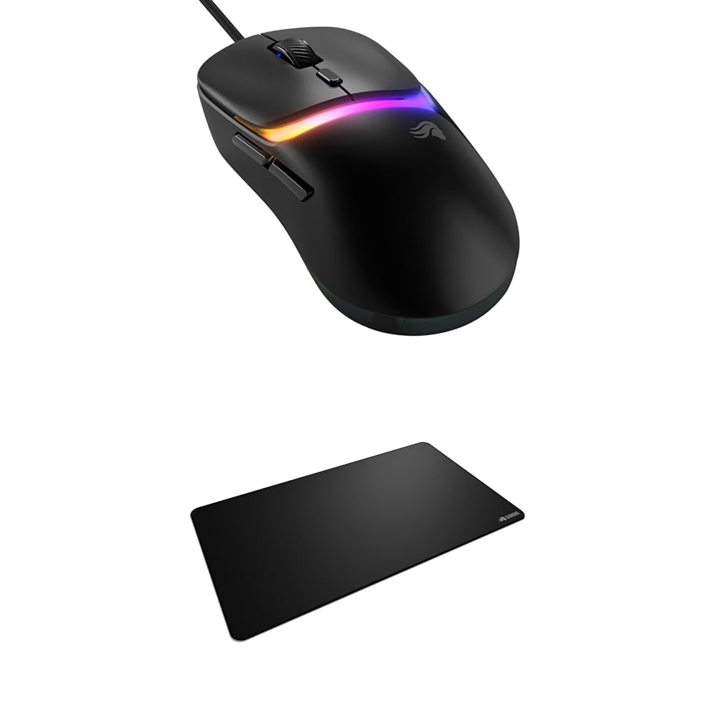 GLORIOUS Gaming Model D 3 Wired Gaming-Maus (Schwarz) & Mauspad 2 XL Extended (Schwarz) Bundle