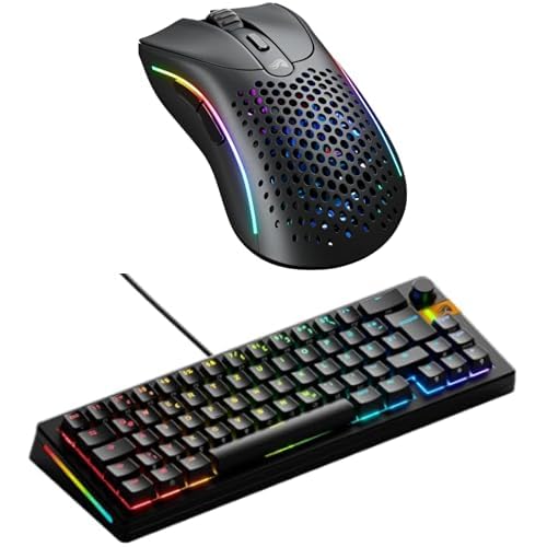 GLORIOUS Gaming Model D 2 Wireless Gaming-Maus (Schwarz) & GMMK 3 HE 65% Tastatur (Schwarz, DE) Bundle