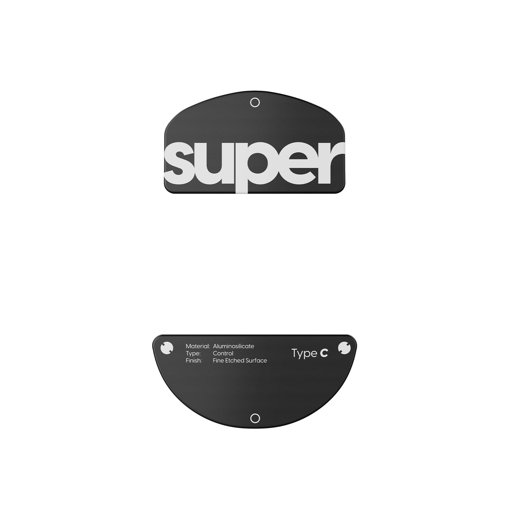Superglide Glas-Maus-Skates – konsistent steuerbares Gleiten, polierte runde Kanten, super ausgewogene Gaming-Mausfüße mit robuster Sohle für Pulsar Susanto-X Pro Serie (Typ-C, Schwarz)