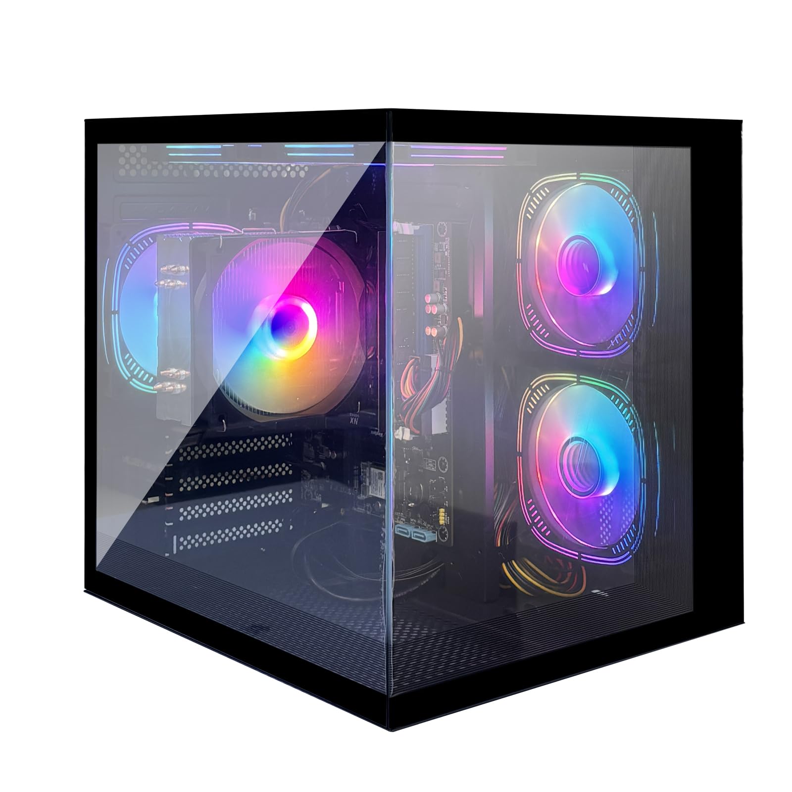suevery Gaming PC R5 5600GT (6 Kerne 12 Threads, bis 4.6GHz) Desktop Computer Tower 16GB RAM | 512GB NVMe SSD | WLAN | Prebuilt Gamer PC (schwarz)