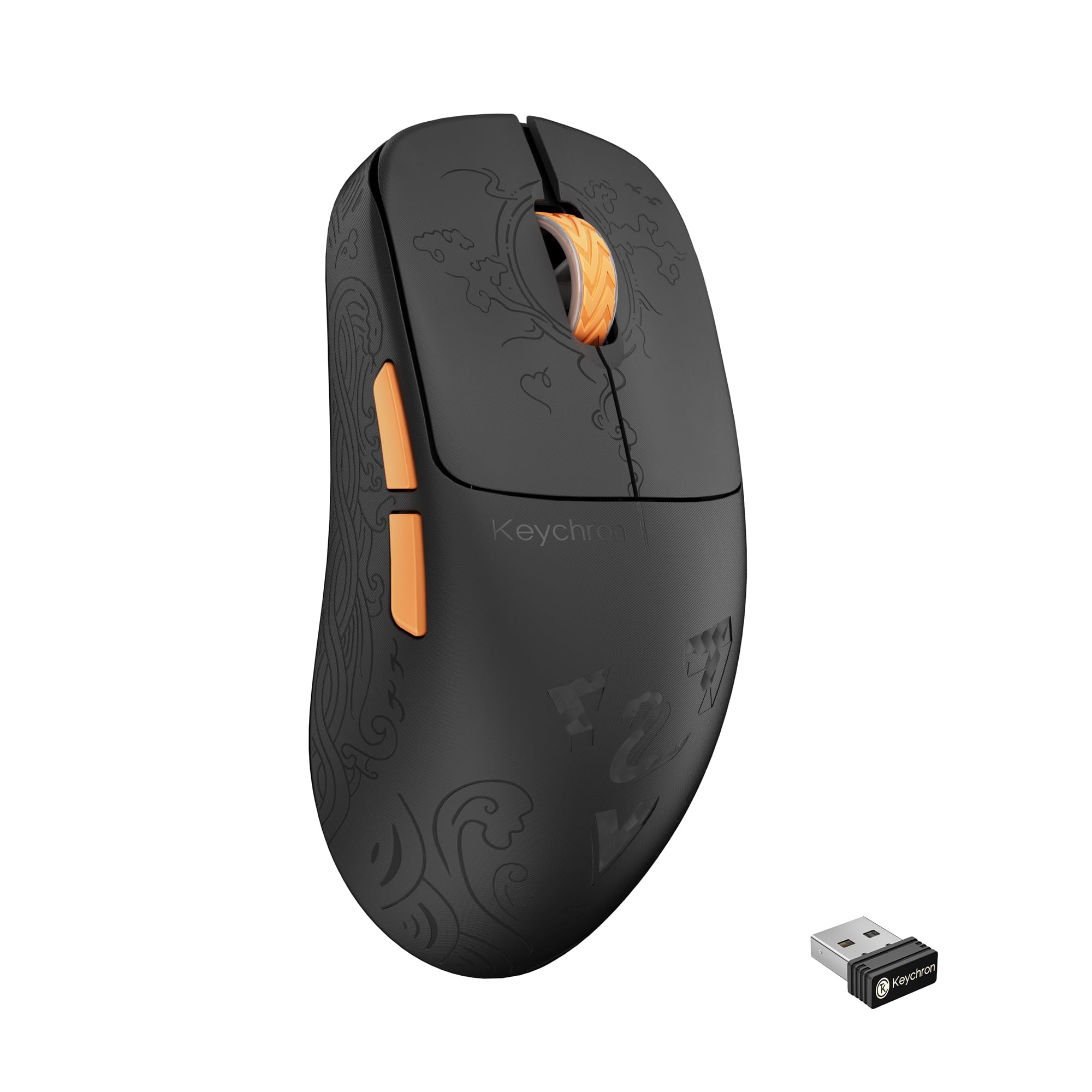 Keychron G3 8K Carbonfaser-Gaming-Maus, kabellos 8000 Hz, 30000 DPI, PAW 3950 Sensor, Ultraleicht 44g, 2,4 GHz/Bluetooth 5.3, 160 Stunden Akkulaufzeit, 5 programmierbare Tasten, für E-Sport und FPS
