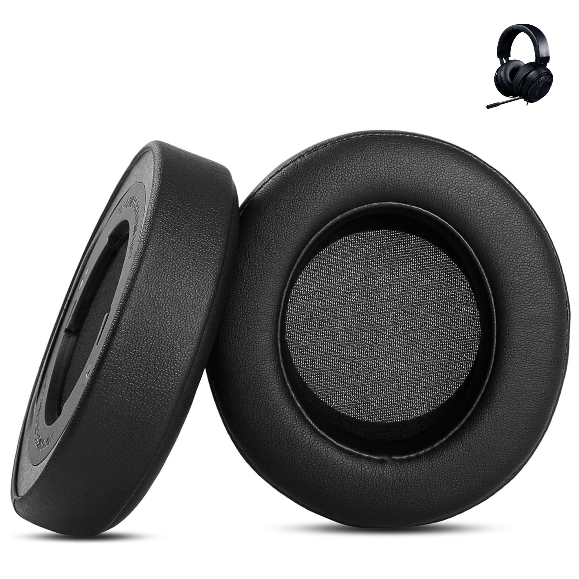 Ersatz Ohrpolster Kompatibel mit Razer Kraken Pro V2 7.1/Chroma Kraken V2 Gaming Headset Ersatz-Ohrpolster mit Proteinkunstleder