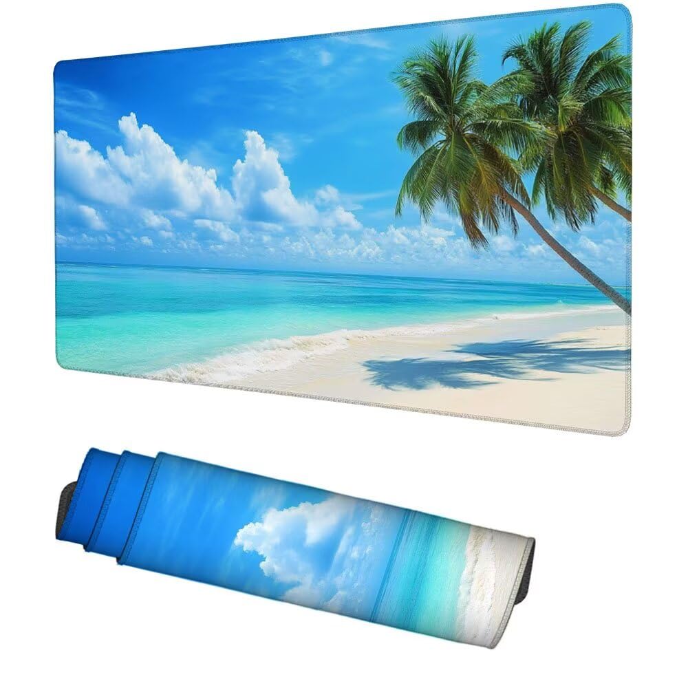 blau Mauspad 900x500x3mm, Mousepad Gaming Mauspad Grün Mousepad XXL, Mouse Pad mit Vernähten Kanten und rutschfeste Gummibasis, Schreibtisch Zubehör, Maus Pad für Gaming Tastatur und Maus, f-206