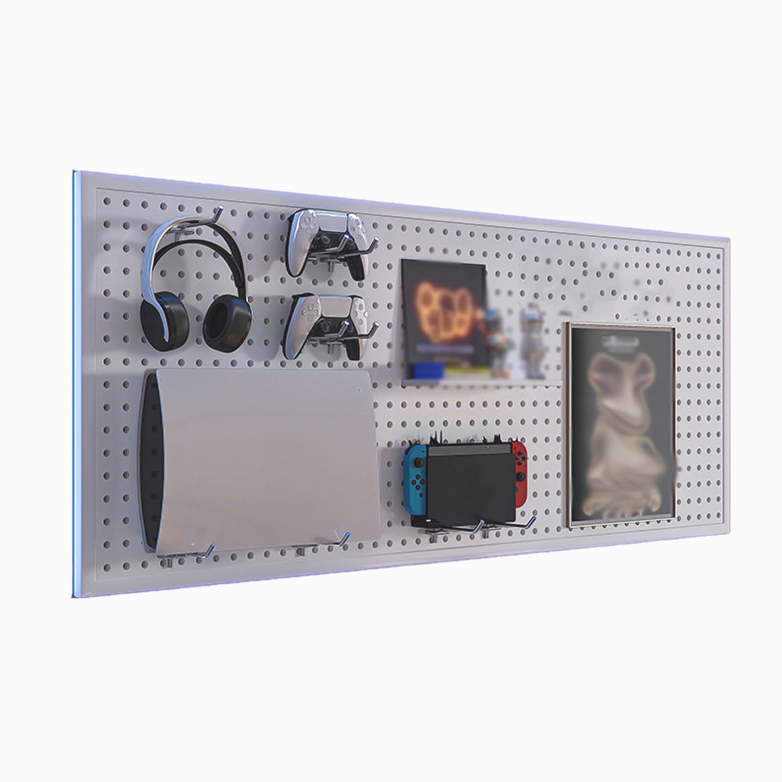 Stecktafel-Kombinationsset – Gaming-Station, Wand-Game-Controller-Halter und Headset-Ständer mit starker Tragfähigkeit, 100 x 100 cm