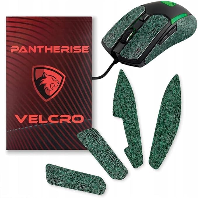 Premium Soft-Grip Tapes für Venom II Gaming Maus – Anti-Rutsch Aufkleber, Schweißabsorbierend, Ultra-dünn, Verbessertes Handgefühl – Iguana Green Edition
