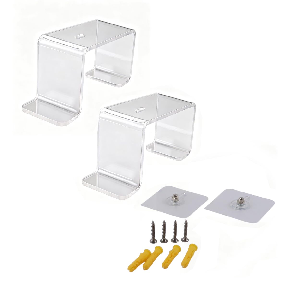 Riven Kopfhörerständer, Wandhalterung Kopfhörerhalter, 2 Pack Gaming Headset Stand, Acryl Rack Hält 4 Kopfhörer, Passt Alle Kopfhörer, Transparent