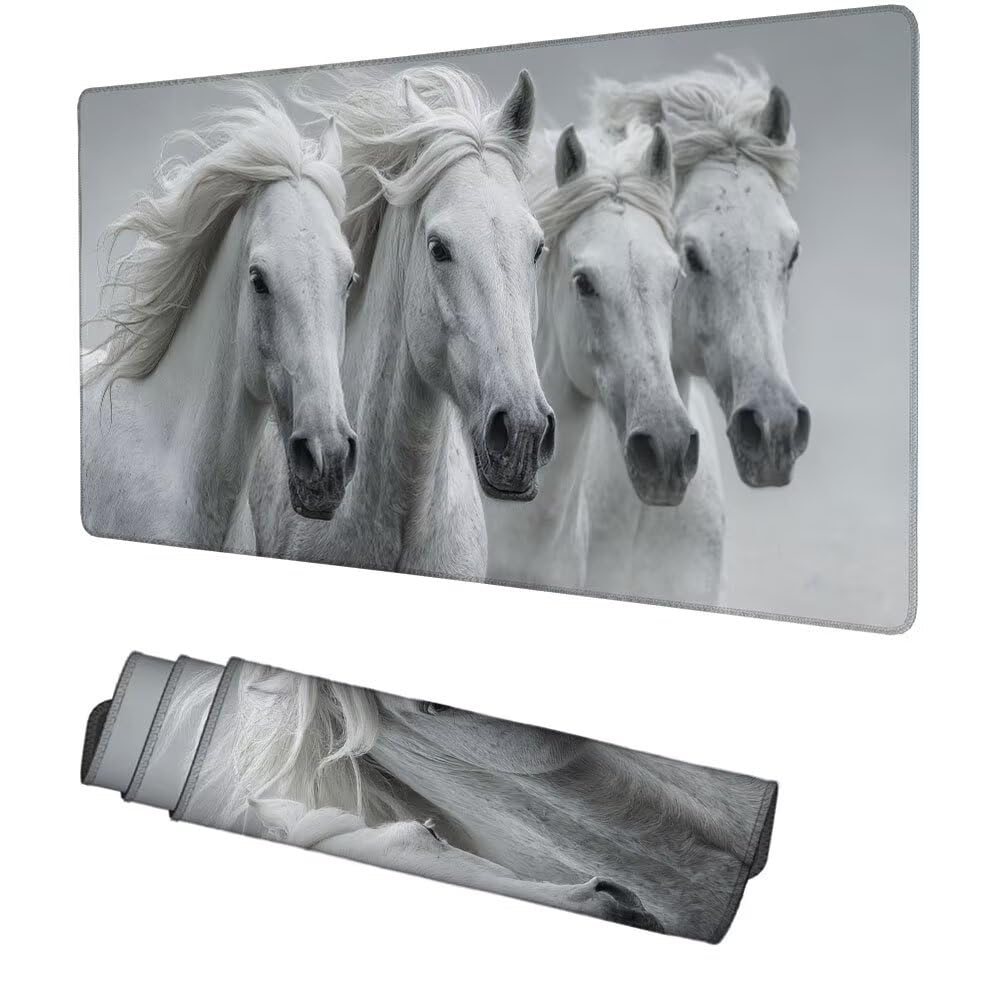 Tier Mauspad 900x500x3mm, Mousepad Gaming Mauspad grau Mousepad XXL, Mouse Pad mit Vernähten Kanten und rutschfeste Gummibasis, Schreibtisch Zubehör, Maus Pad für Gaming Tastatur und Maus, f-284